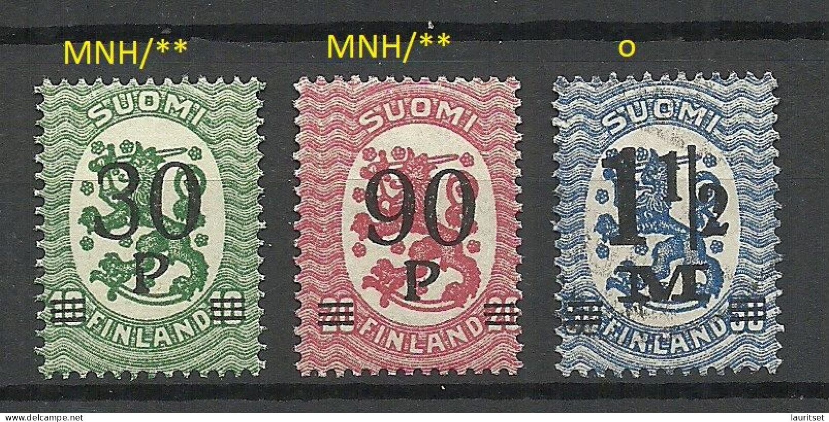 FINLAND FINNLAND 1921 Michel 107 & 109 - 110 */o - Sonstige & Ohne Zuordnung