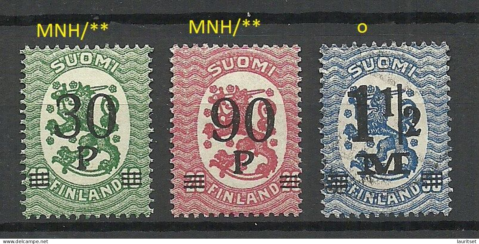 FINLAND FINNLAND 1921 Michel 107 & 109 - 110 */o - Other & Unclassified
