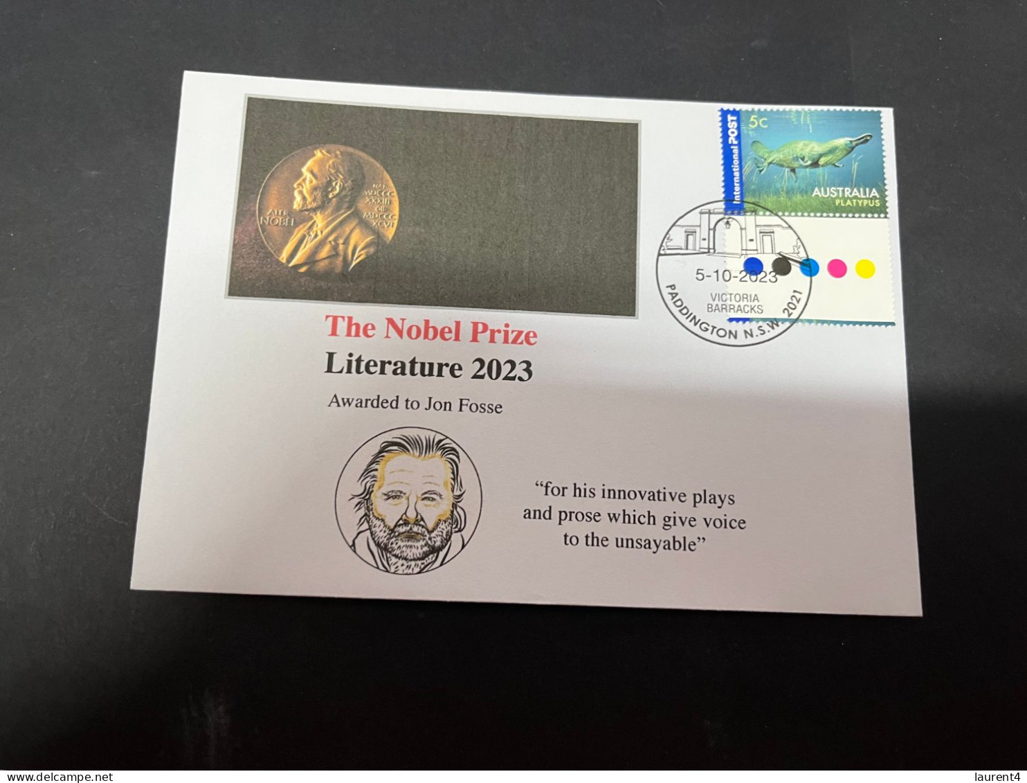 8-10-2023 (3 U 37) Nobel Literature Prize Awarded In 2023 - 1 Cover -  OZ Stamp (postmarked 5-10-2022) - Otros & Sin Clasificación