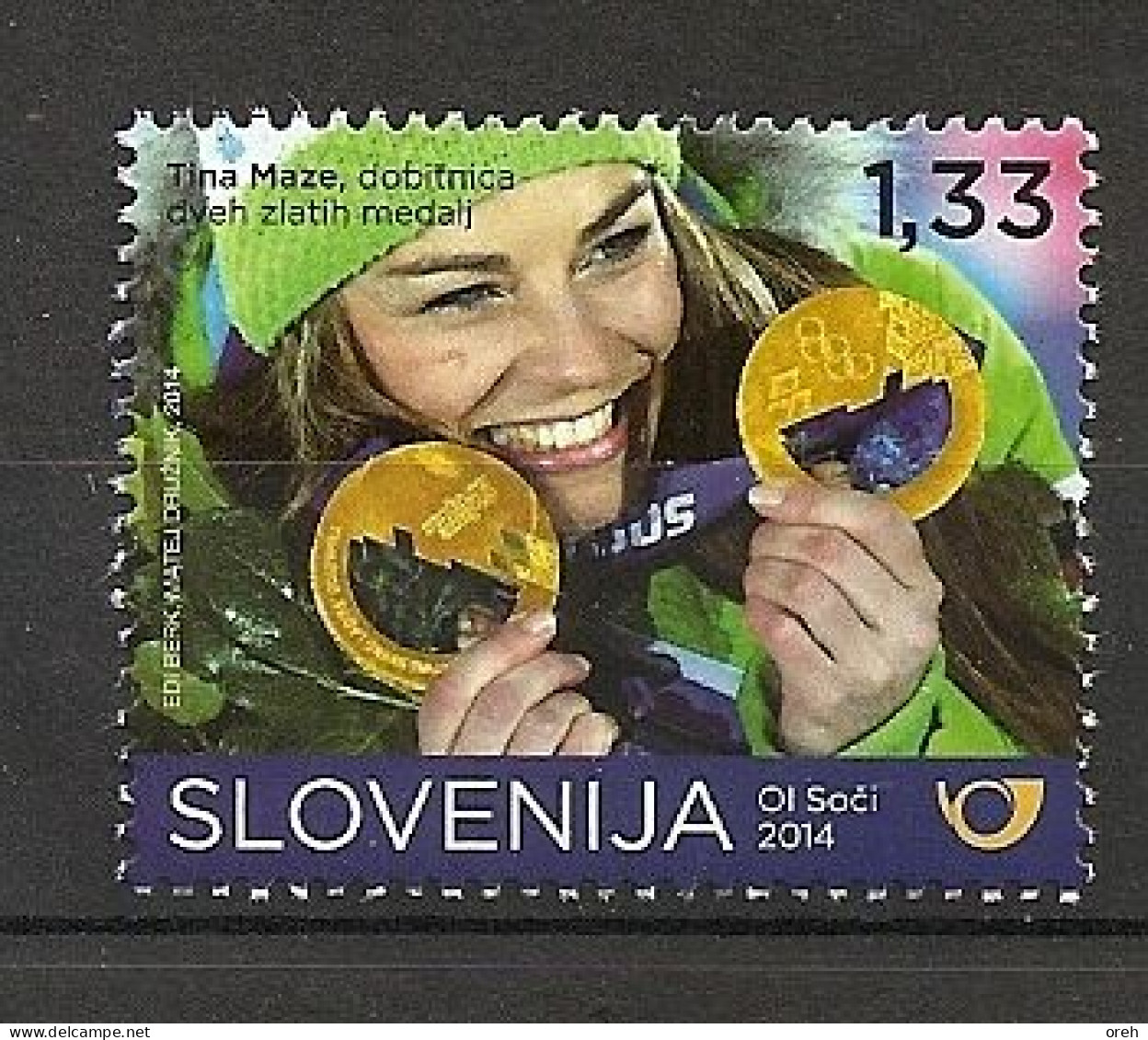 SLOVENIA 2014,SPORT,SOCHI 2014,OLYMPIC GAMES,TINA MAZE,2 GOLD MEDALS,SKI,MNH - Winter 2014: Sotschi