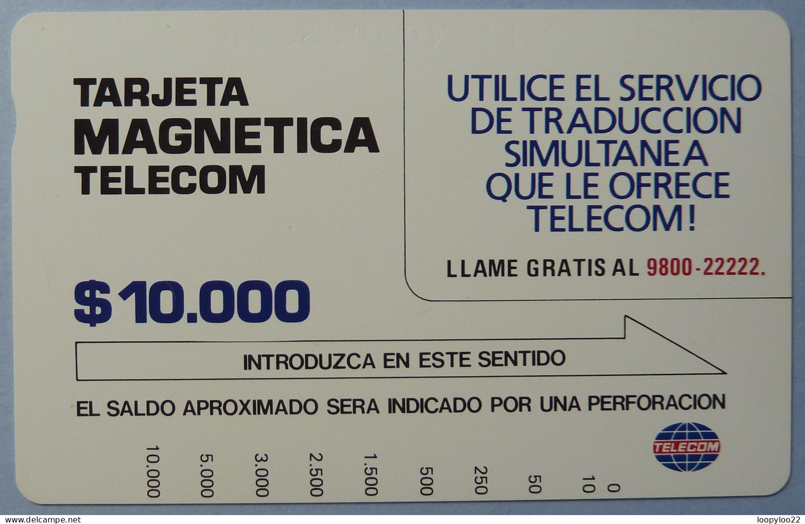 COLUMBIA - Tamura - Tarjeta Magnetica Telecom - $10.000 - Brown Reverse - Mint - Colombie