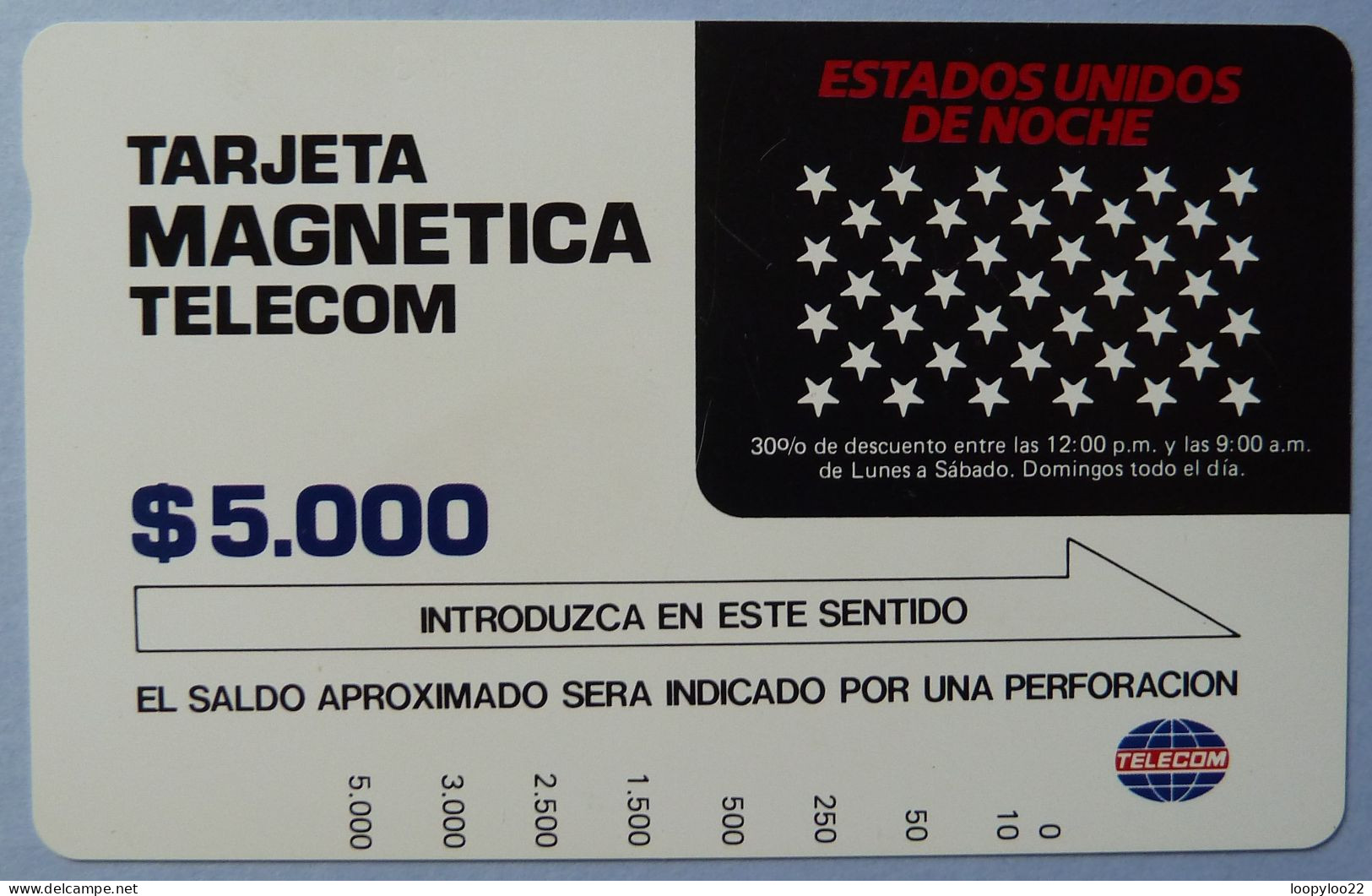 COLUMBIA - Tamura - Tarjeta Magnetica Telecom - $5.000 - Brown Reverse - Mint - Colombia