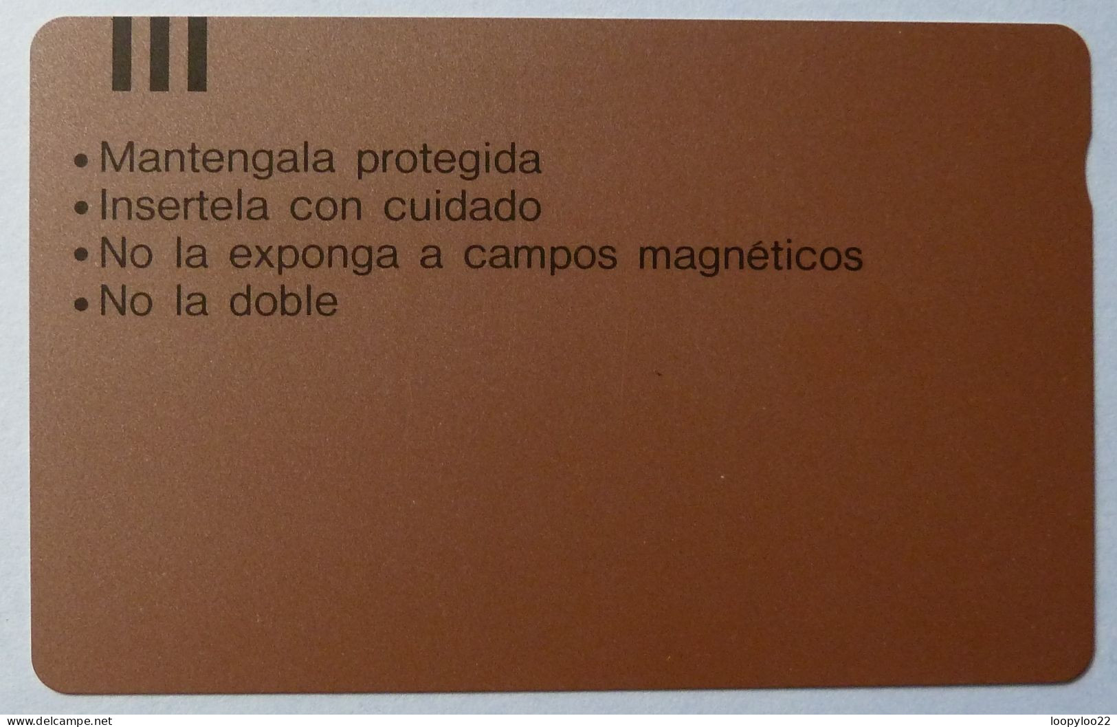 COLUMBIA - Tamura - Tarjeta Magnetica Telecom - $5.000 - Brown Reverse - Mint - Colombia