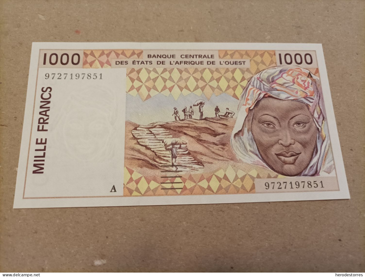 Billete De WEST AFRICAN STATES (SENEGAL) 1000 FRANCS 1997, Serie A, UNC - Sénégal