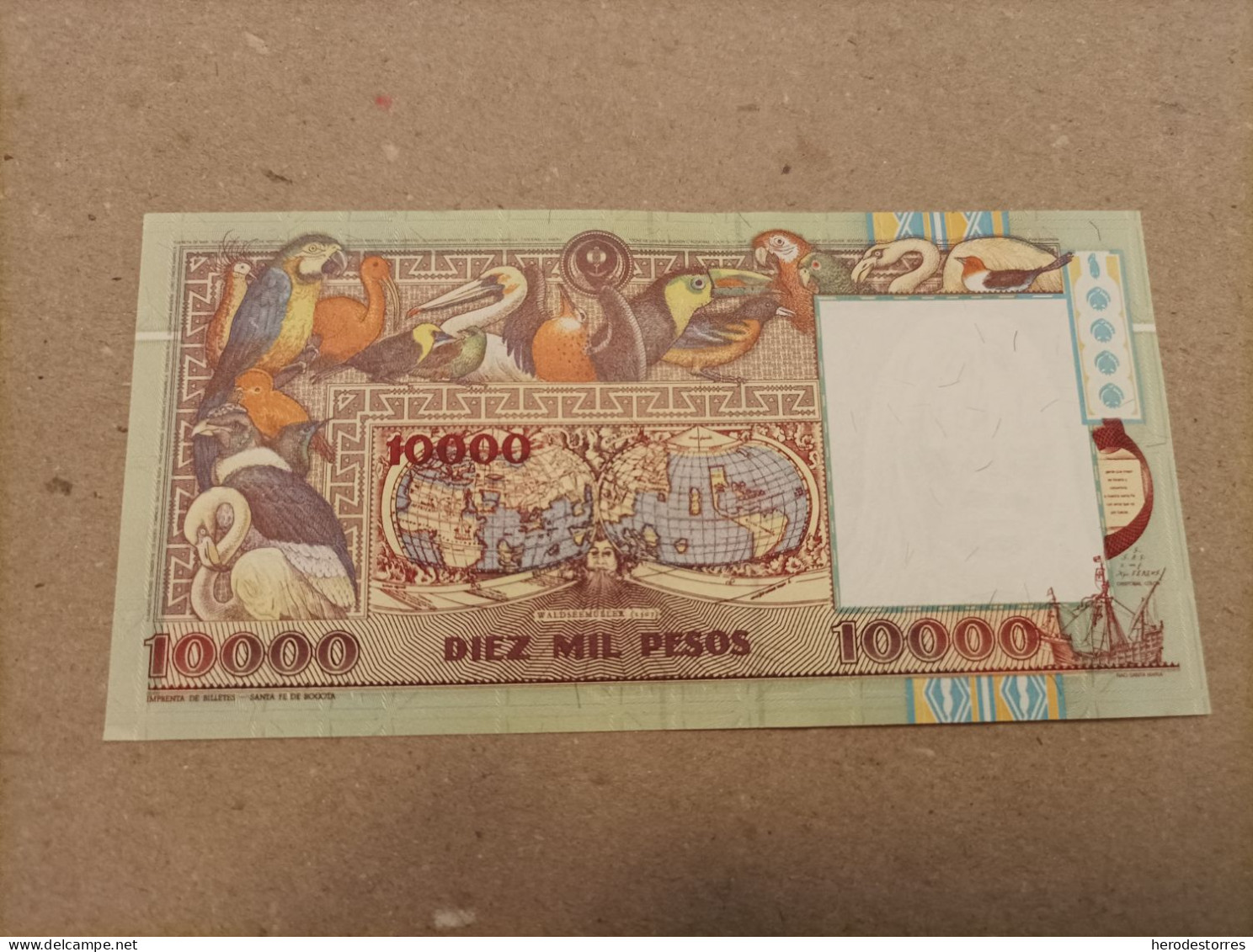 Billete De Colombia De 10000 Pesos, Año 1994, Nº Bajo 06070948, UNC - Colombie