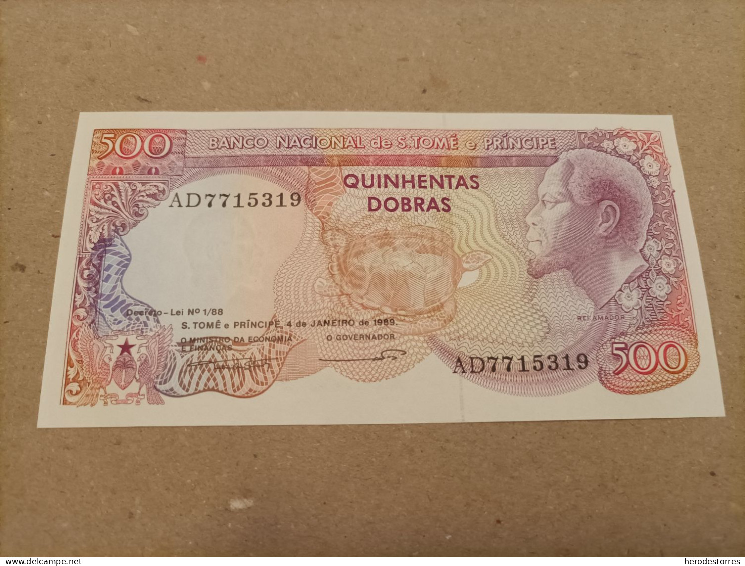 Billete De Santo Tome Y Príncipe De 500 Dobras, Año 1989, UNC - Sao Tome And Principe