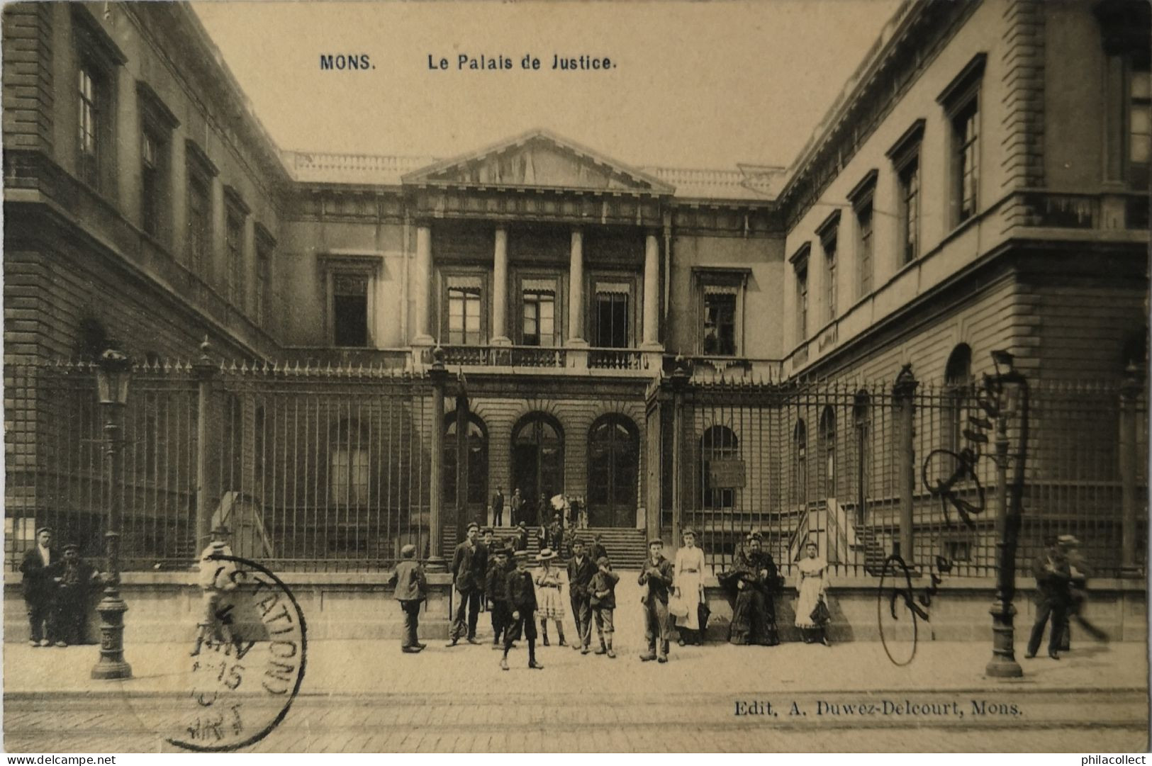Mons // Le Palais De Justice (veel Volk) 19?? Uitg. A. Duwez-Delcourt - Mons