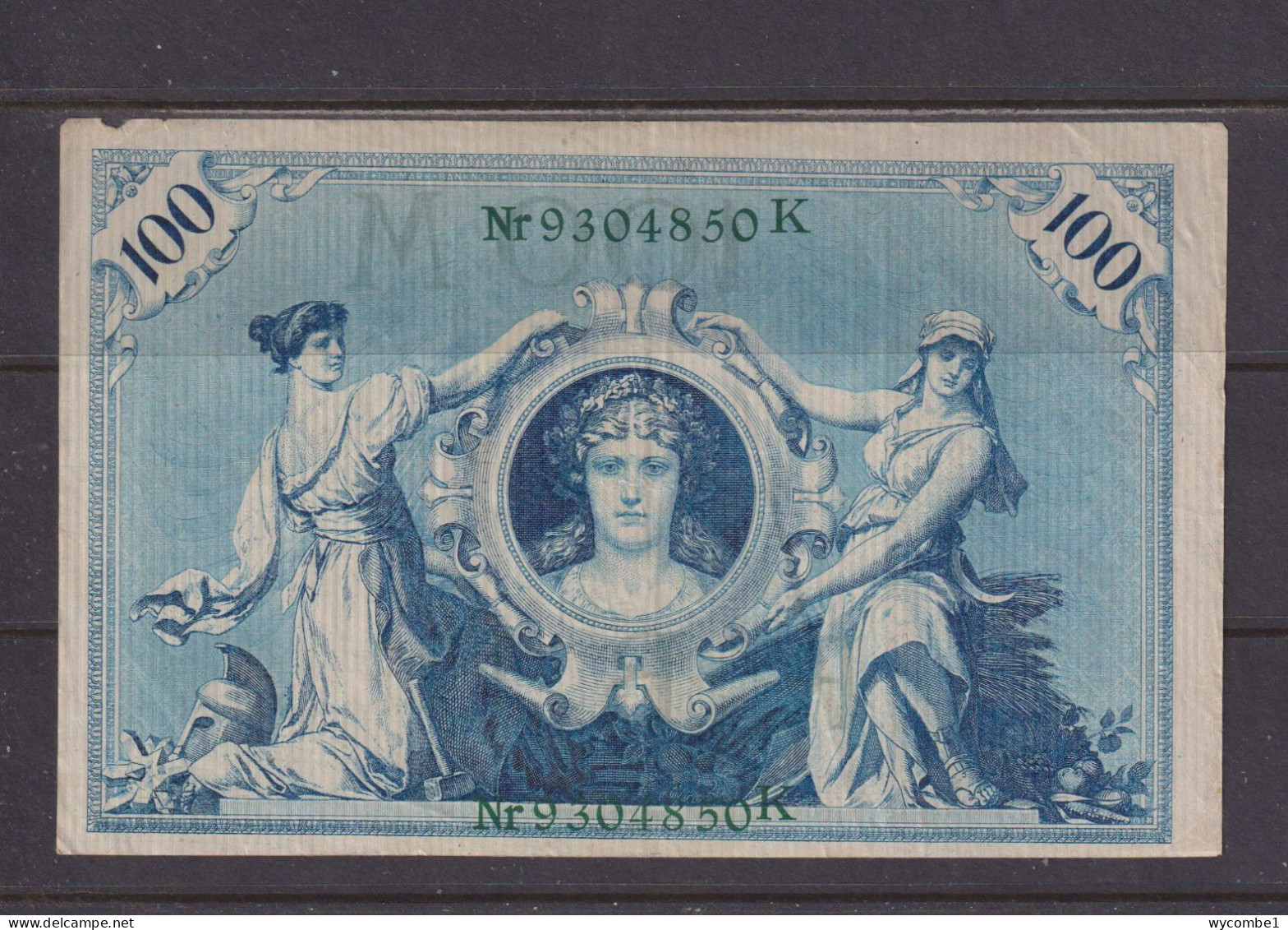 GERMANY - 1908 100 Mark Circulated Banknote As Scans - 100 Mark