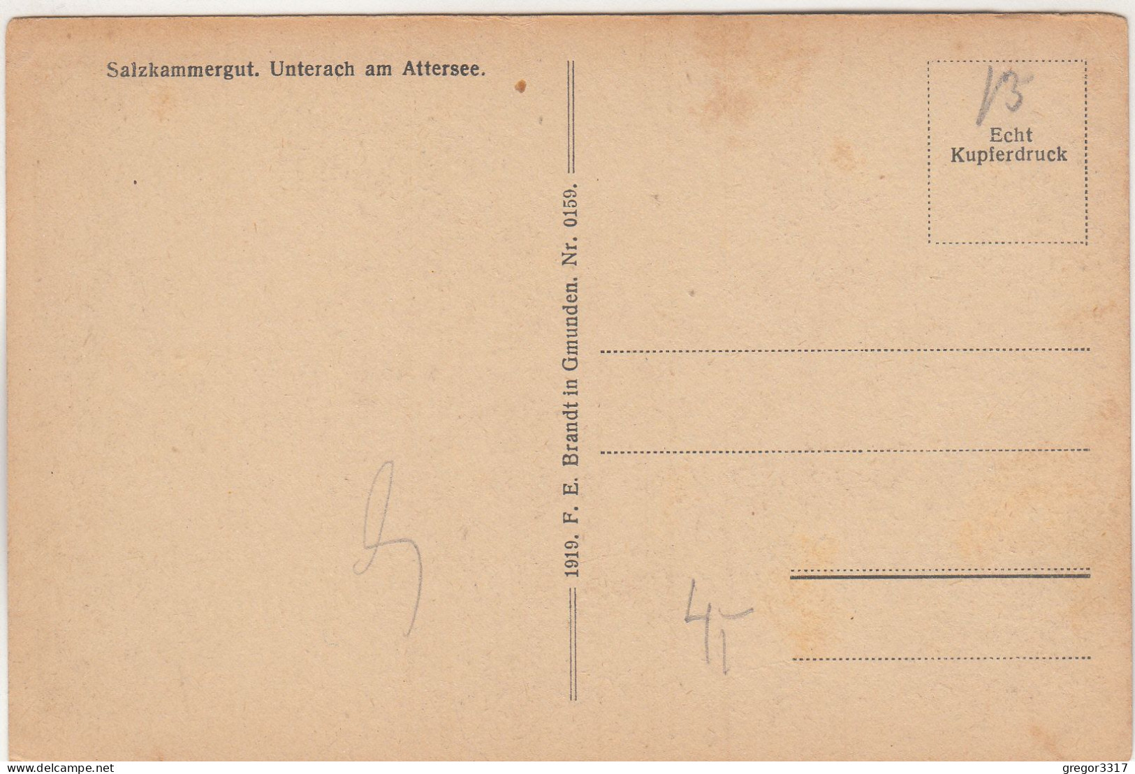 D5887) UNTERACH Am ATTERSEE - Weg Haus DETAILS - Alt ! 1919 - Attersee-Orte