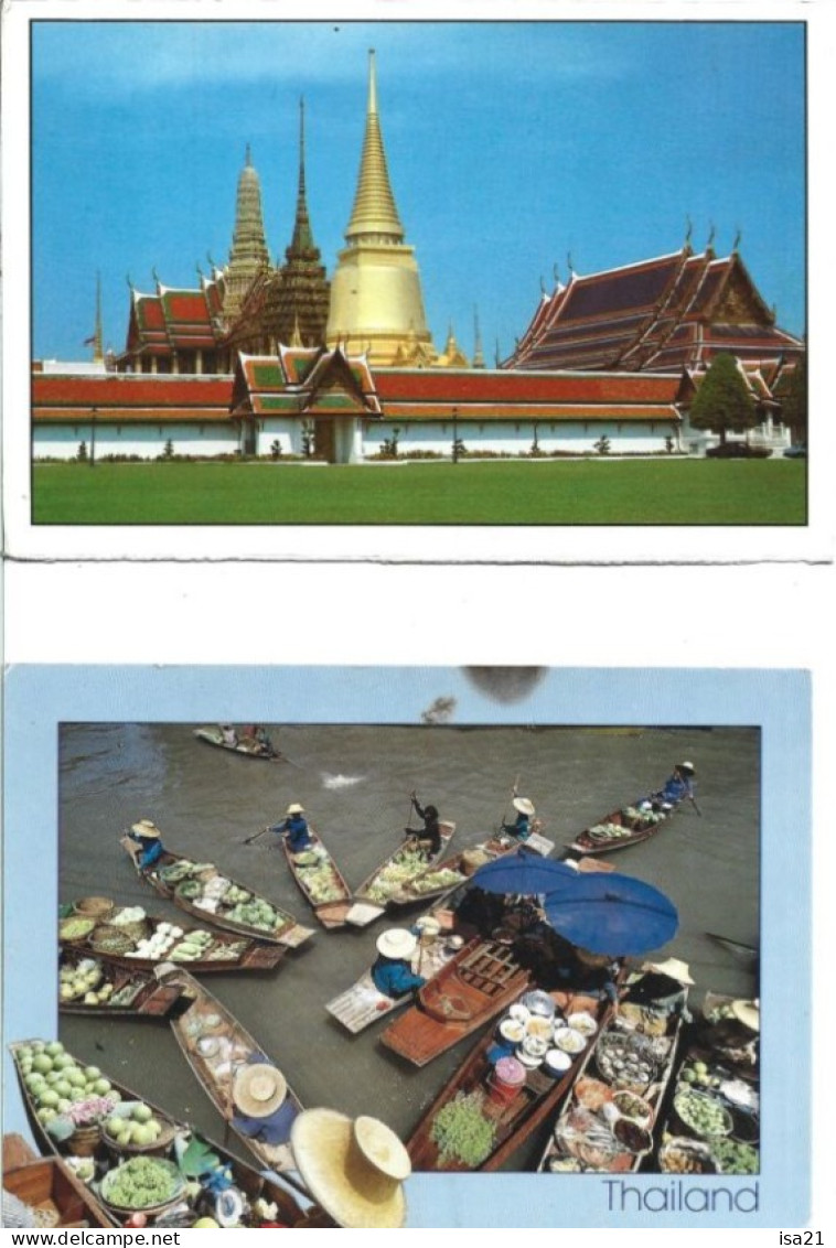 Lot De 10 Cartes Postales: THAÏLANDE: Floating Market, Rice, Farmer's Fish-fhishing, Chidren, Bangkok, Etc. - Thaïlande