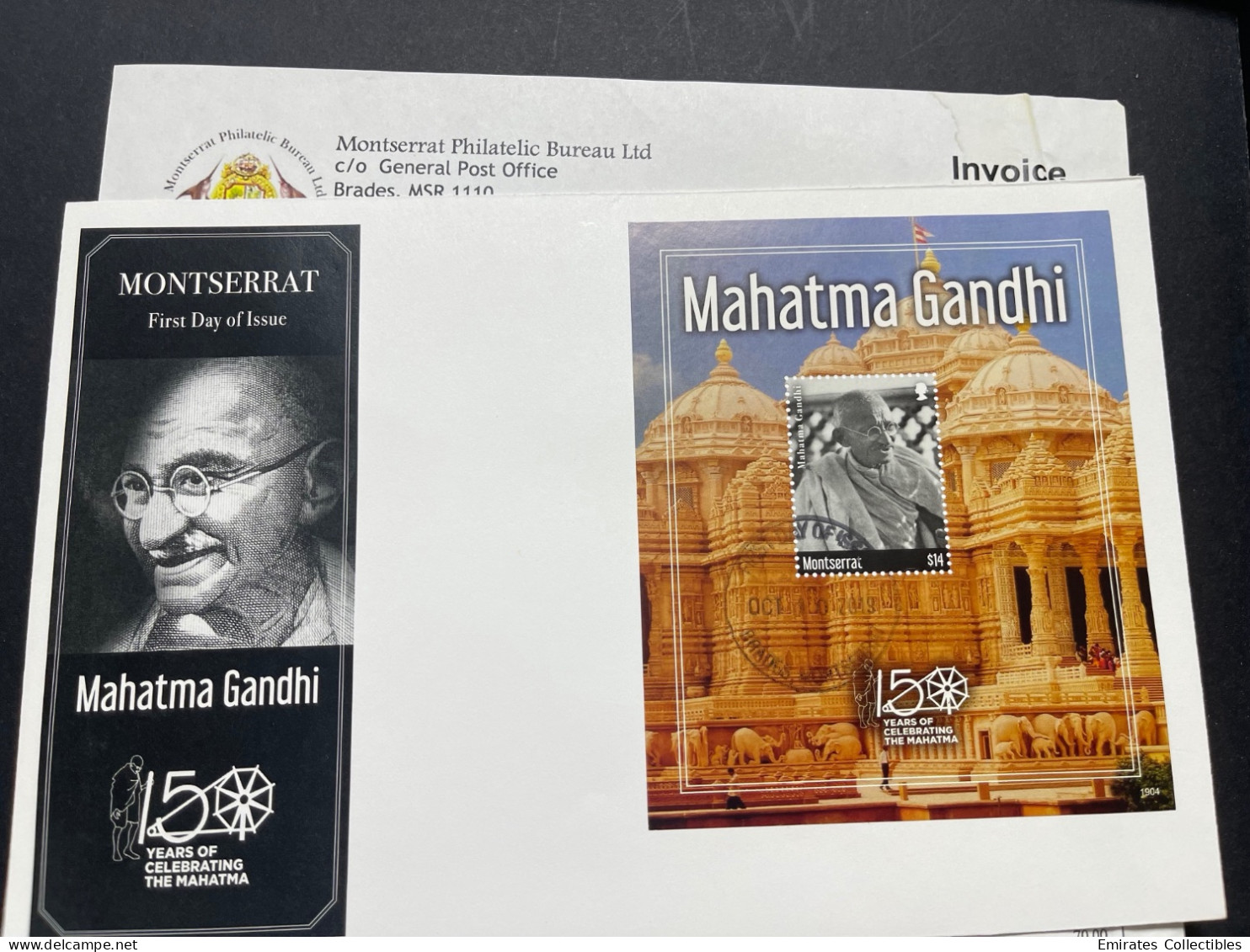 MONTSERRAT Mahatma Gandhi 150th Anniversary Official FDC From Montserrat  Post Not IGPC ISSUED - Mahatma Gandhi
