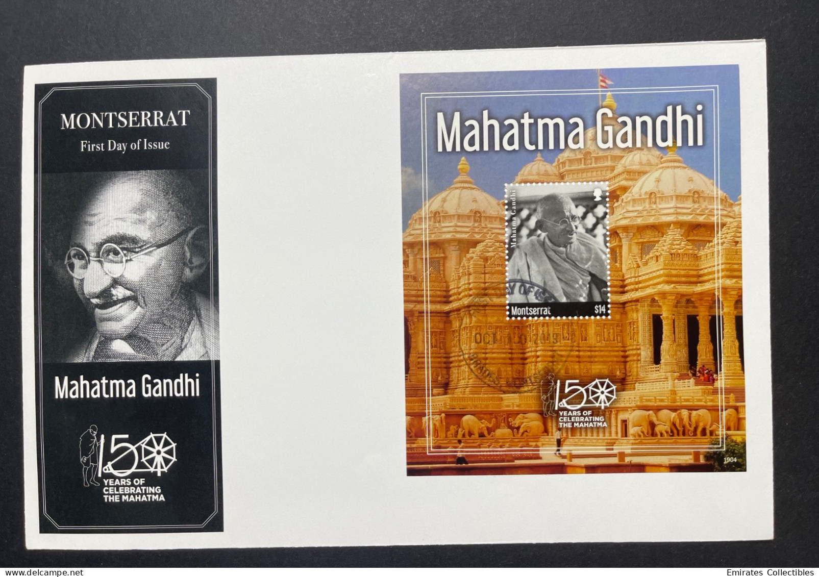 MONTSERRAT Mahatma Gandhi 150th Anniversary Official FDC From Montserrat  Post Not IGPC ISSUED - Mahatma Gandhi