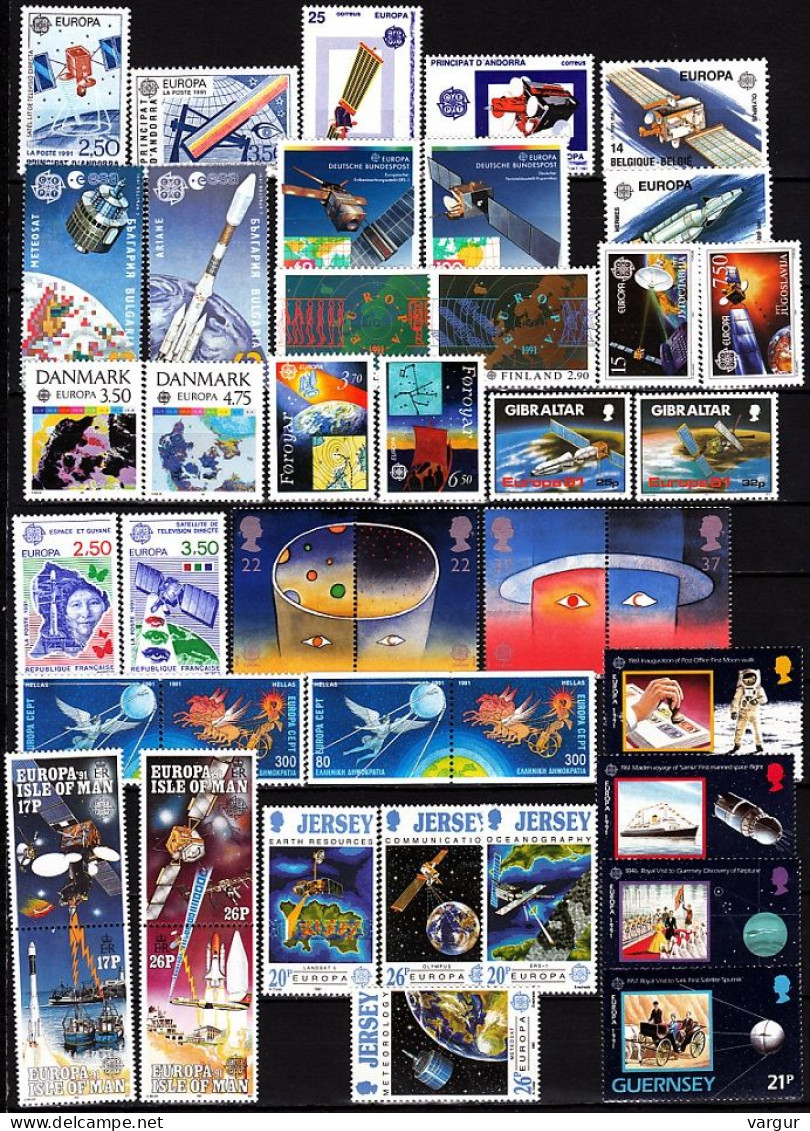 EUROPA CEPT 1991 Space. Complete Collection, Less Sweden. 39 Countries, MNH - Komplette Jahrgänge