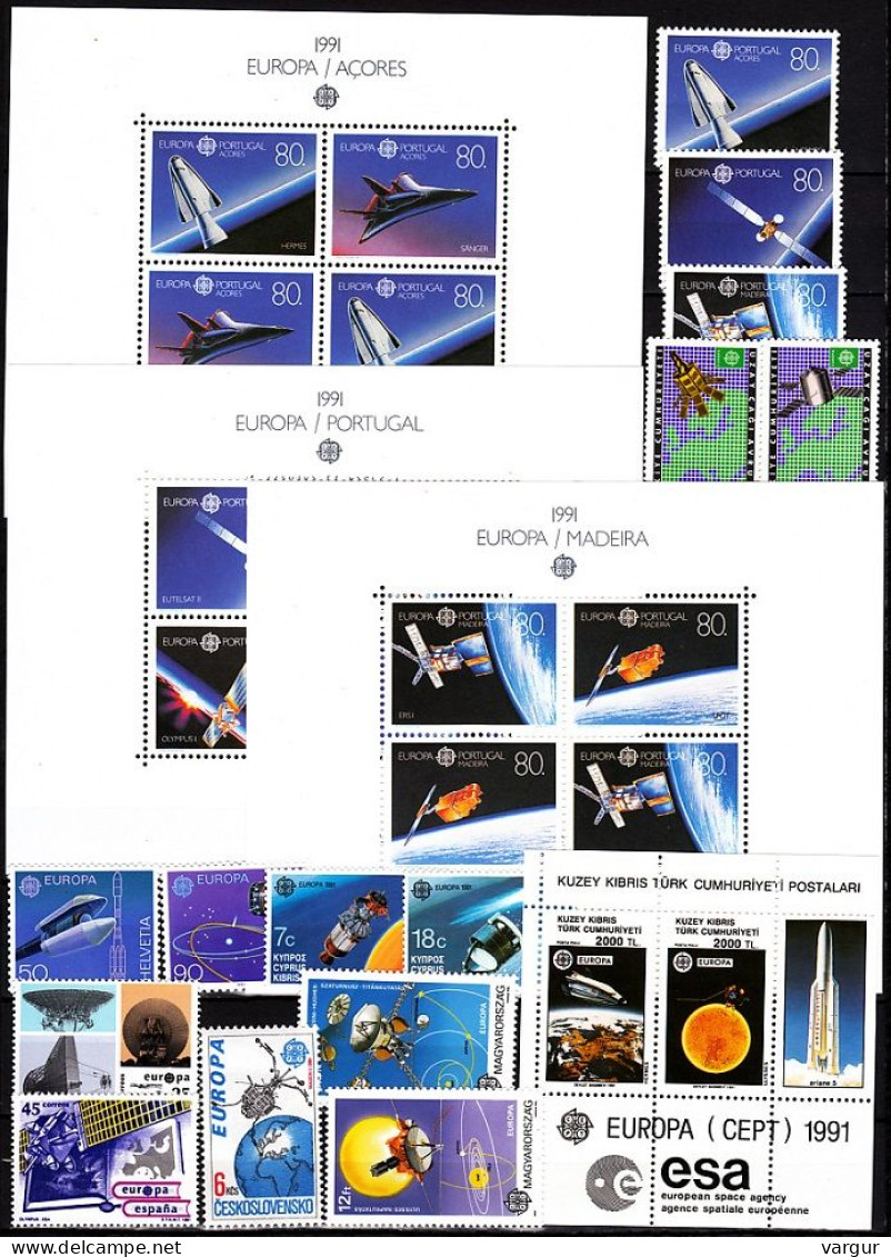 EUROPA CEPT 1991 Space. Complete Collection, Less Sweden. 39 Countries, MNH - Annate Complete