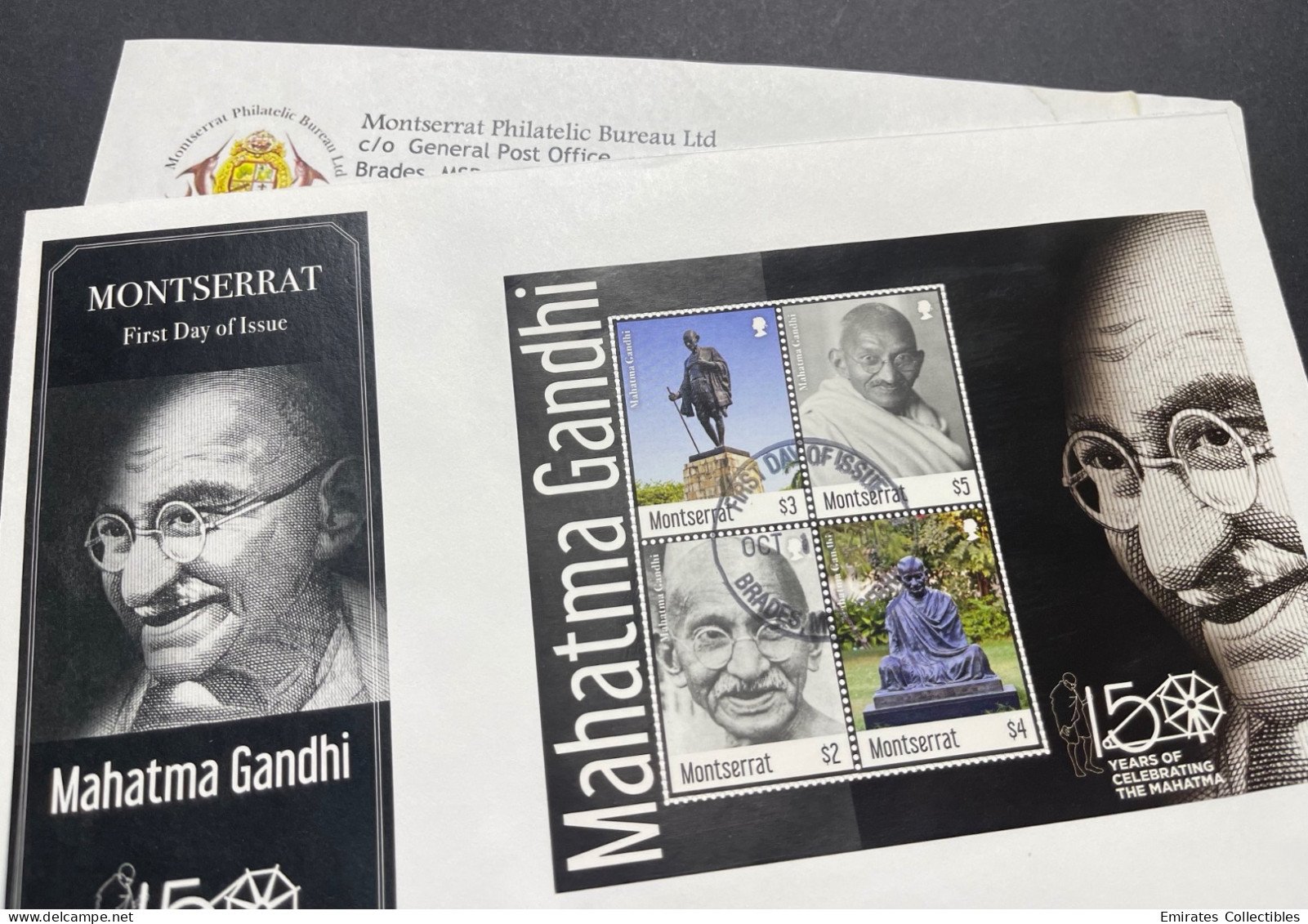 MONTSERRAT Mahatma Gandhi 150th Anniversary Official FDC From Montserrat  Post Not IGPC ISSUED - Mahatma Gandhi