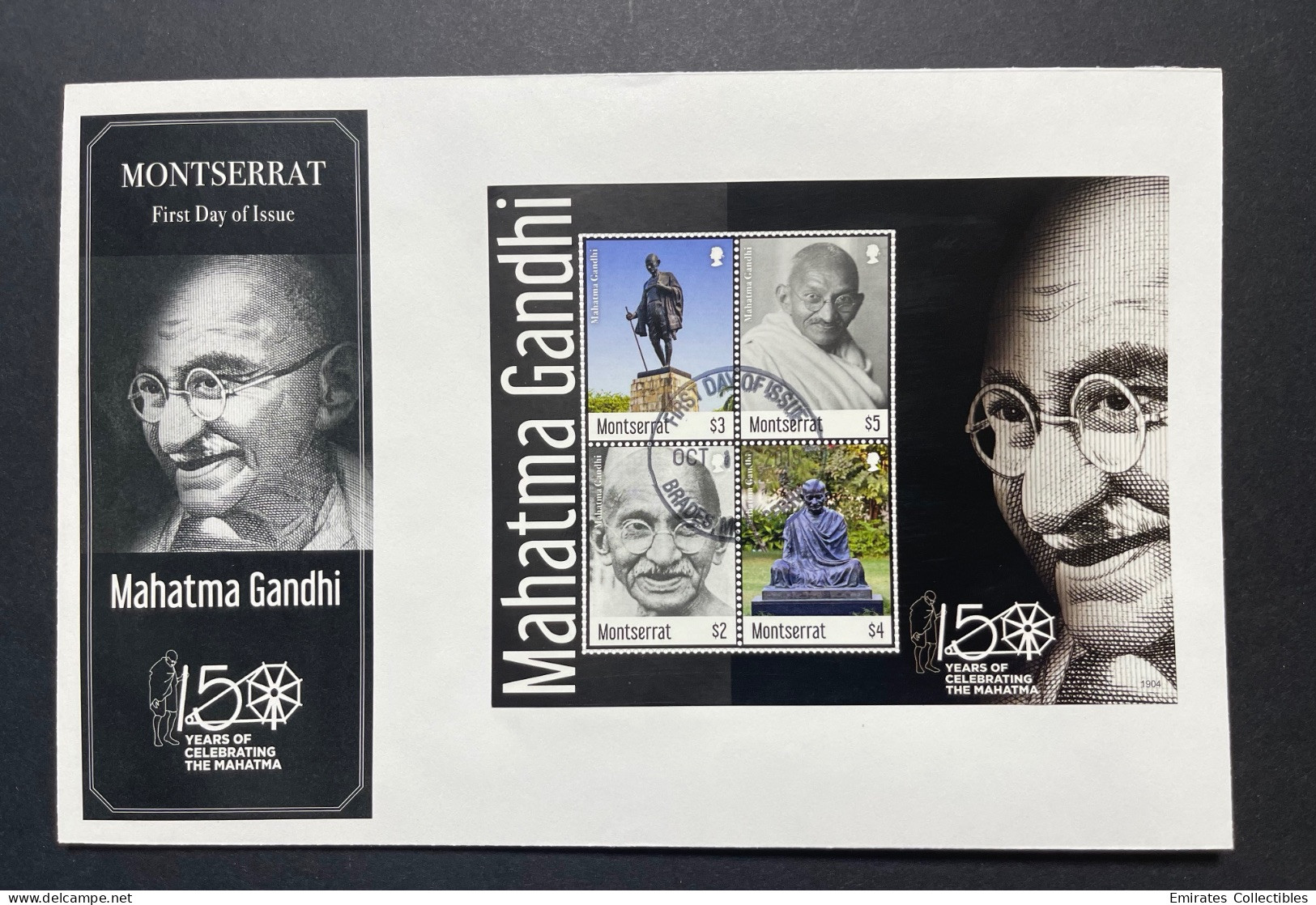 MONTSERRAT Mahatma Gandhi 150th Anniversary Official FDC From Montserrat  Post Not IGPC ISSUED - Mahatma Gandhi