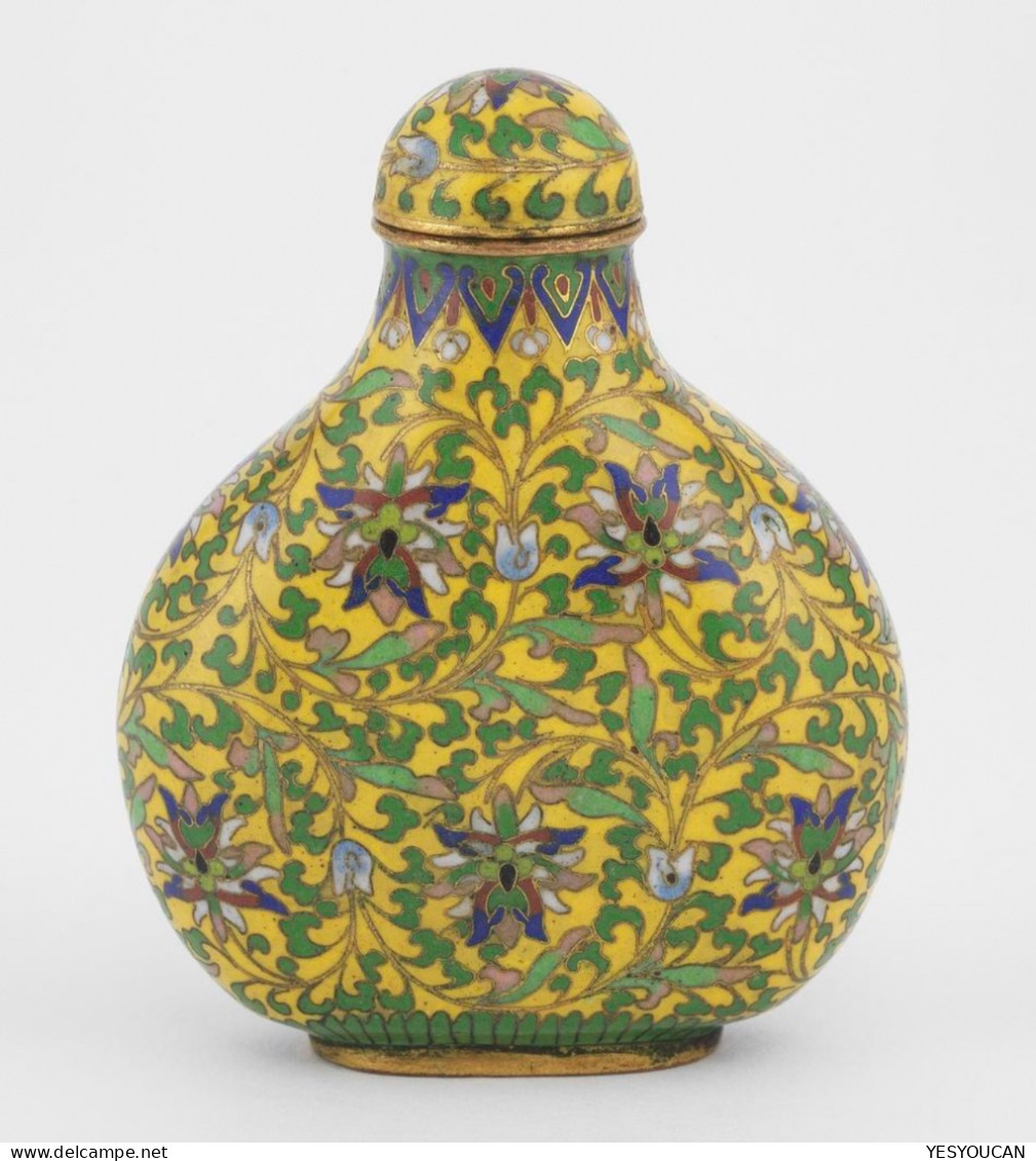 IMPERIAL CLOISONNE ENAMEL SNUFF BOTTLE, QIANLONG MARK AND PERIOD 1736-1795 (Chinese Art Antiques China - Arte Asiático