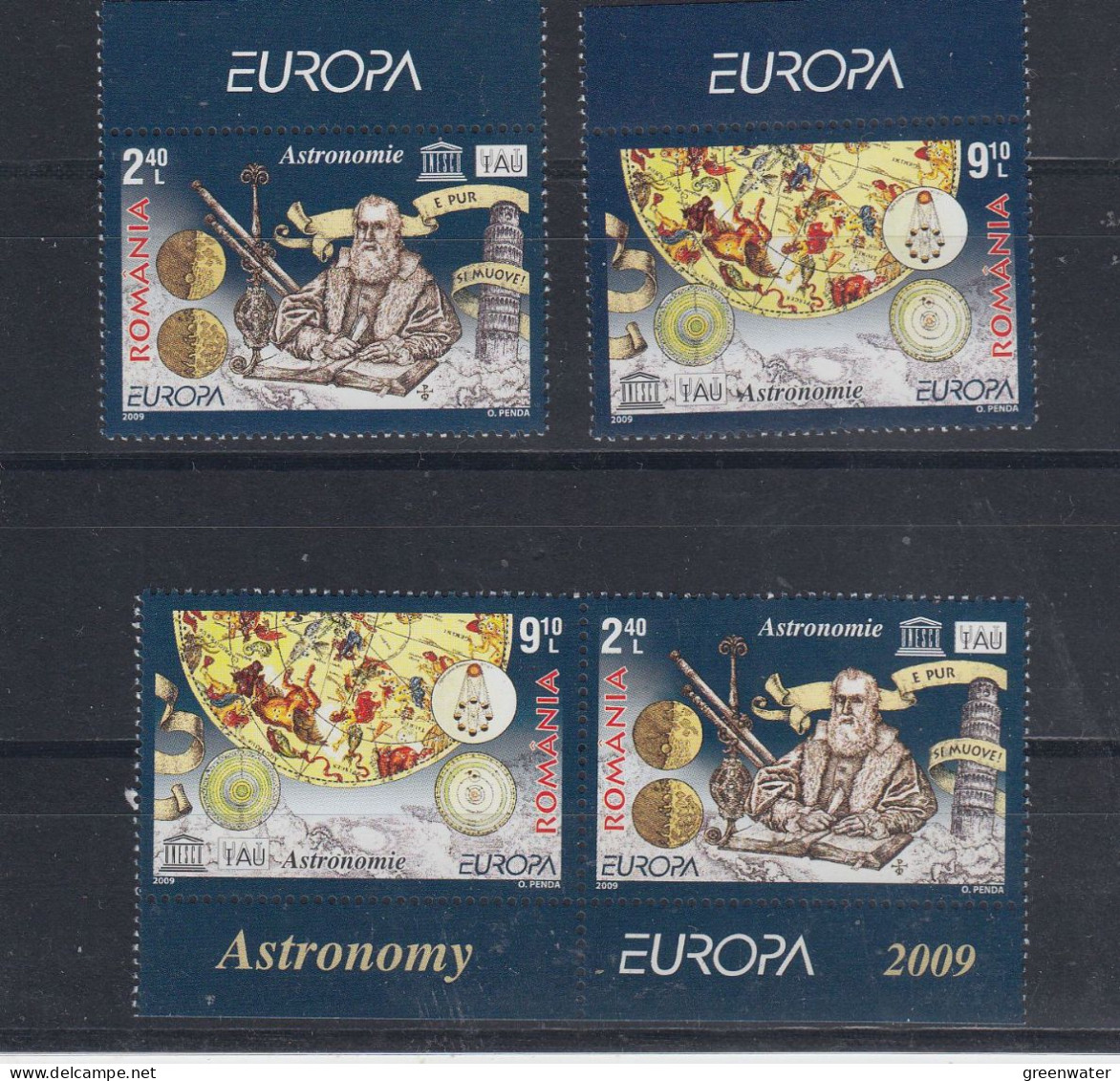 Europa CEPT 2009 Romania 2v + 2v From M/s ** Mnh (VA169) - 2009