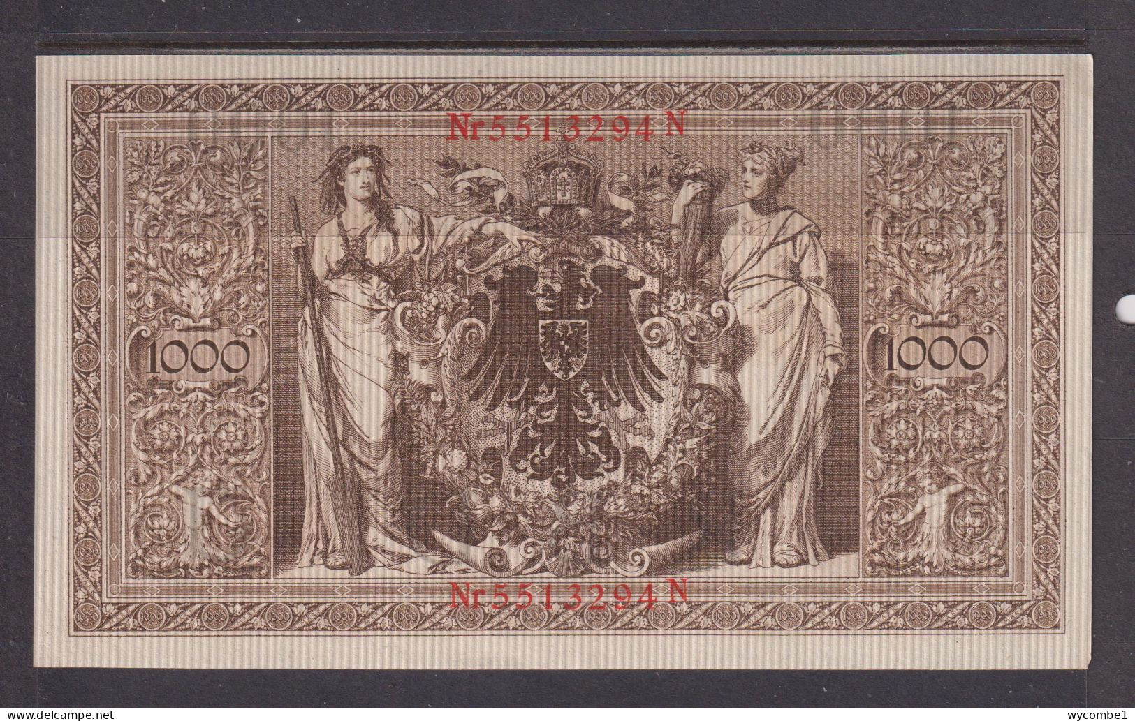 GERMANY - 1910 1000 Mark Circulated Banknote As Scans - 1.000 Mark