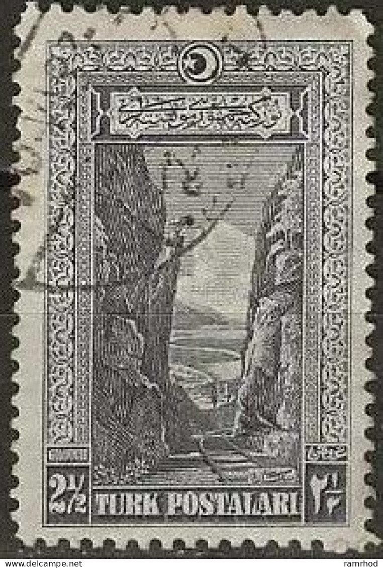 TURKEY 1926 Gorge And River Sakarya - 2½gr. - Black FU - Used Stamps