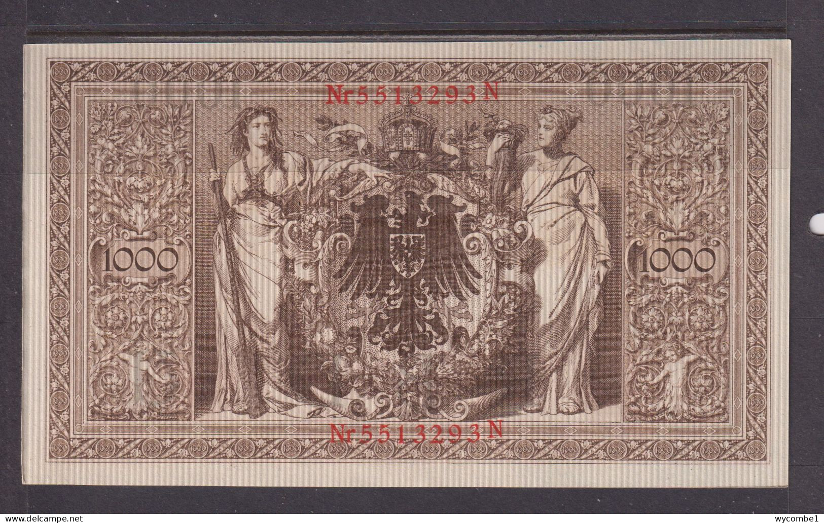 GERMANY - 1910 1000 Mark Circulated Banknote As Scans - 1000 Mark