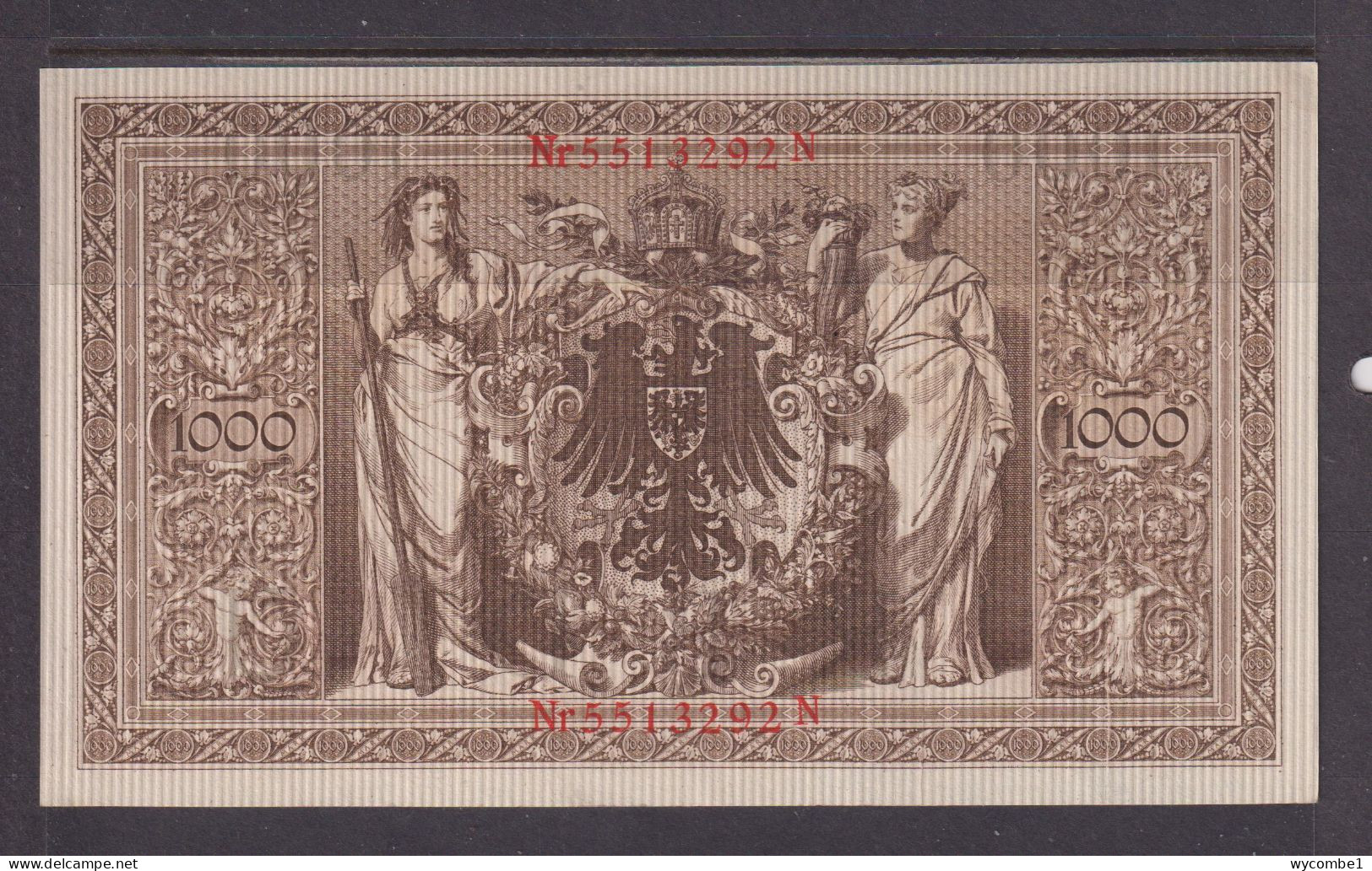 GERMANY - 1910 1000 Mark Circulated Banknote As Scans - 1.000 Mark