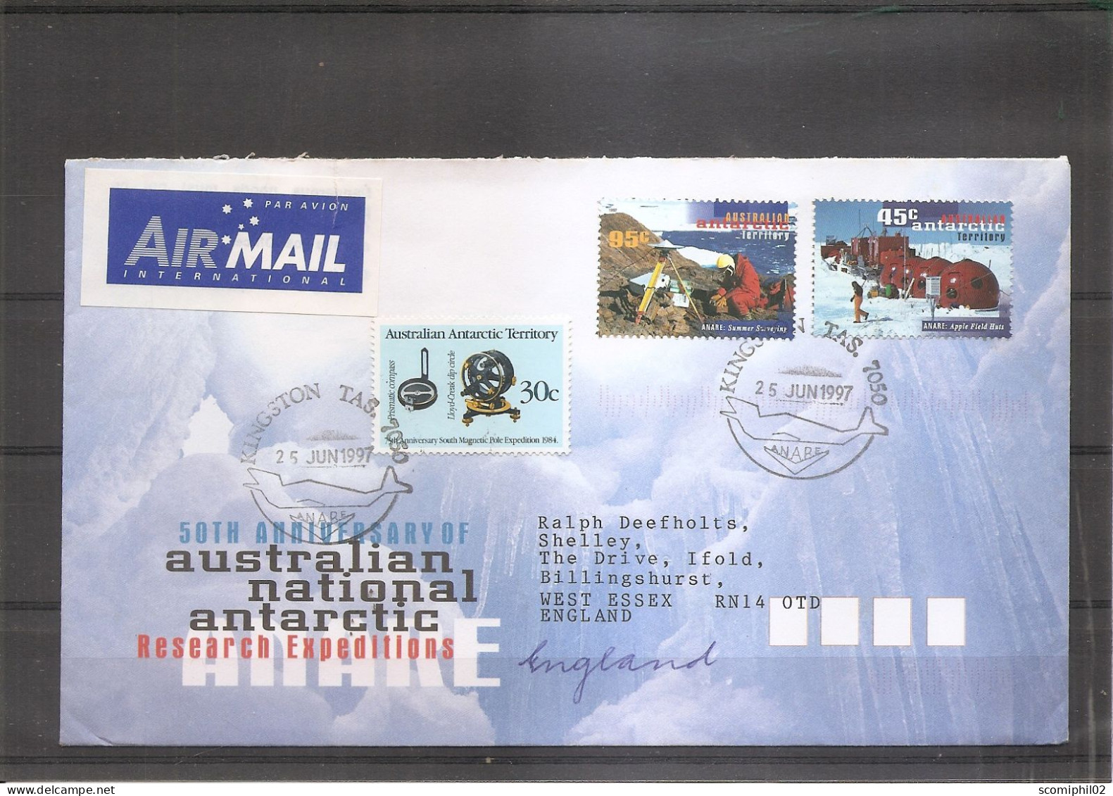 AAT (lettre Par Avion De 1997 De Kingston Tas  Vers La Grande-Bretagne à Voir) - Storia Postale