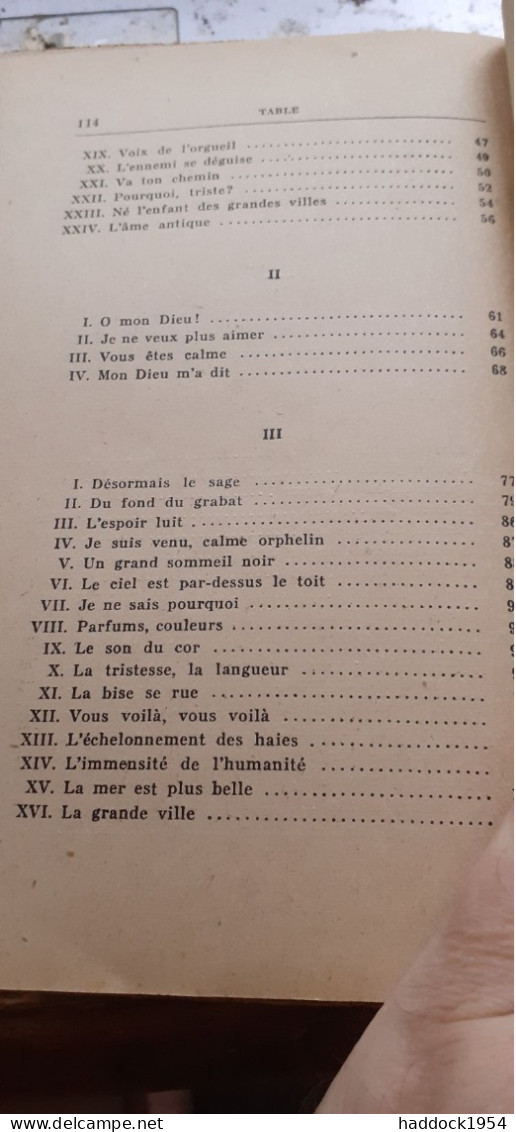 Sagesse PAUL VERLAINE éditions Albert Messein 1944 - Autori Francesi