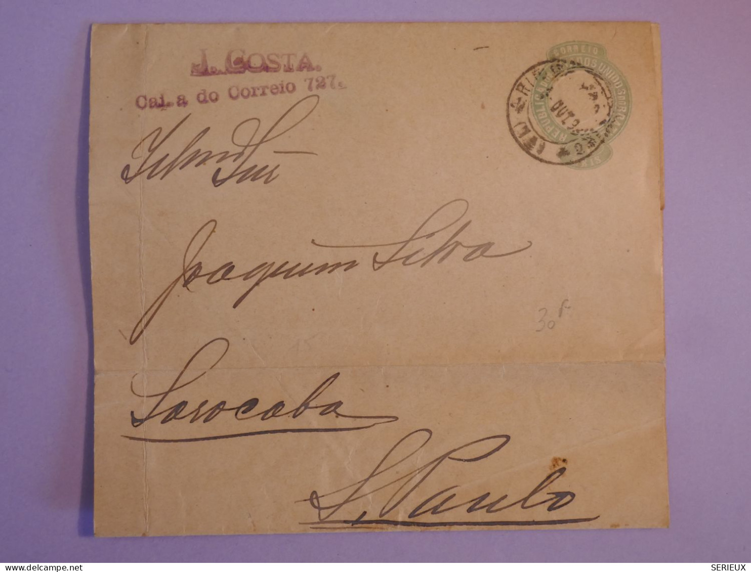 DC11  BRAZIL   BELLE BANDE LETTRE  IMPRESOS JOURNAUX  ENTIER  1900 ++AFF. INTERESSANT++ - Entiers Postaux