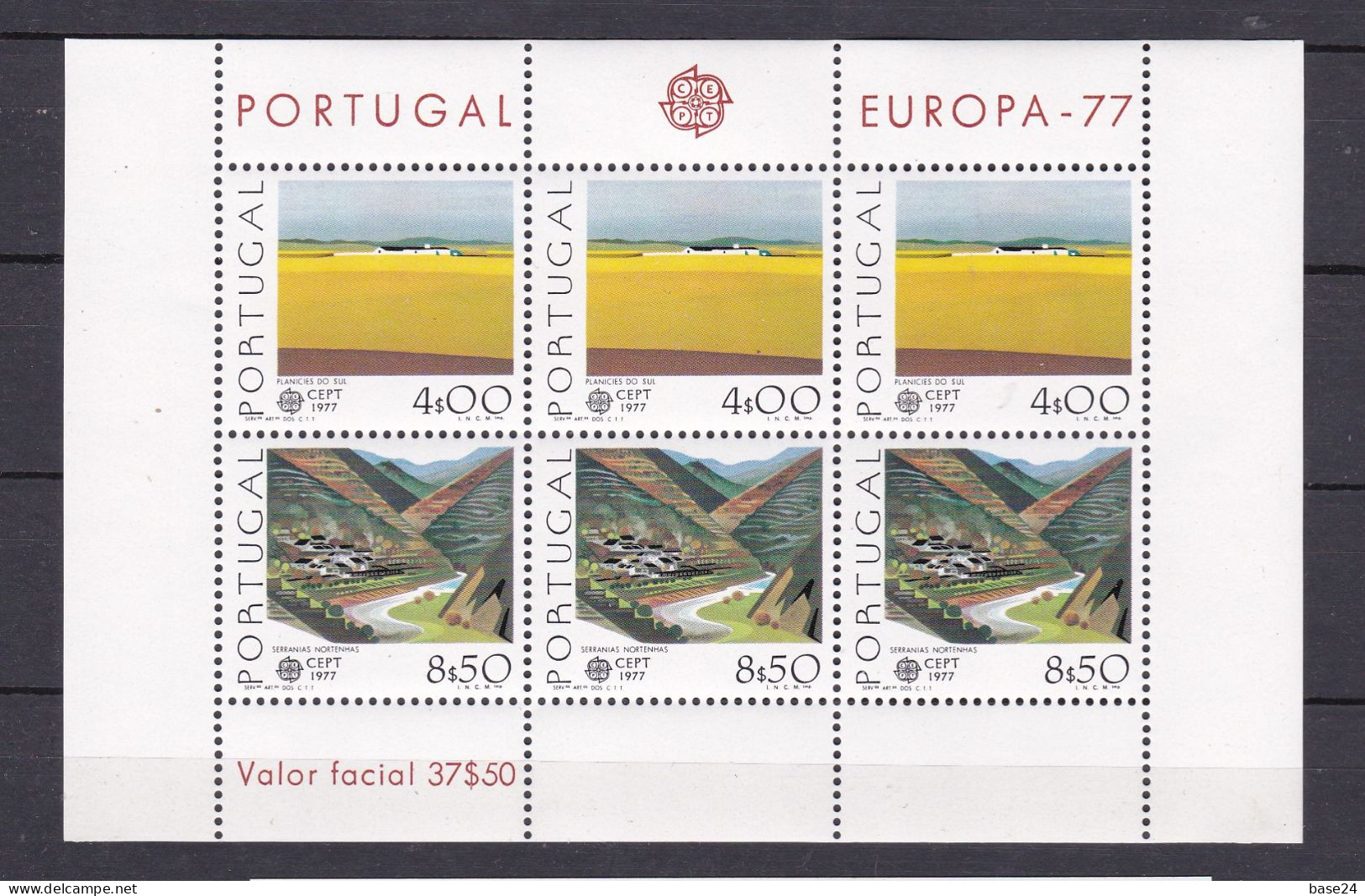 1977 Portogallo Portugal EUROPA CEPT EUROPE Foglietto MNH** PAESAGGI LANDSCAPES Souv. Sheet - 1977