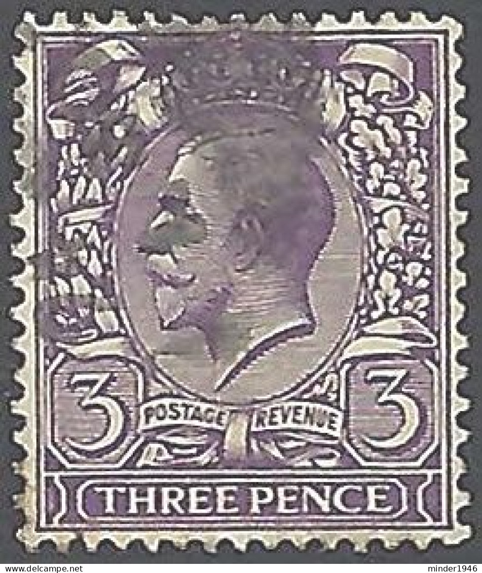 GREAT BRITAIN 1912 KGV 3d Dull Reddish Violet SG374 Used - Ongebruikt