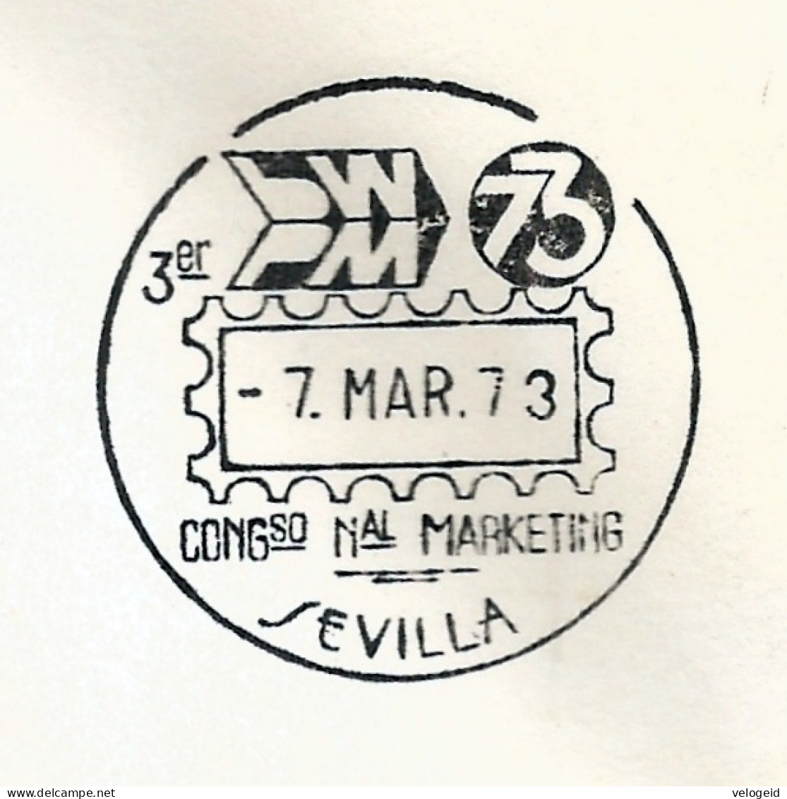 España. Spain. 1973. Matasello Especial. Special Postmark. 3er. Congreso Nacional Marketing. Sevilla - Machines à Affranchir (EMA)