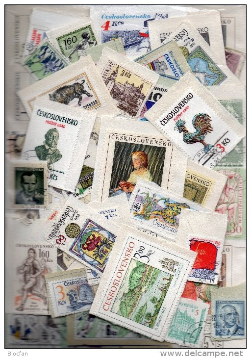 100g Luxus Poststücke CSR O 125€ Frankatur Verschiede+5xBlocks Kiloware Variabel Hoja Bag M/s Sheets Bf Tschechoslowakei - Collections, Lots & Séries