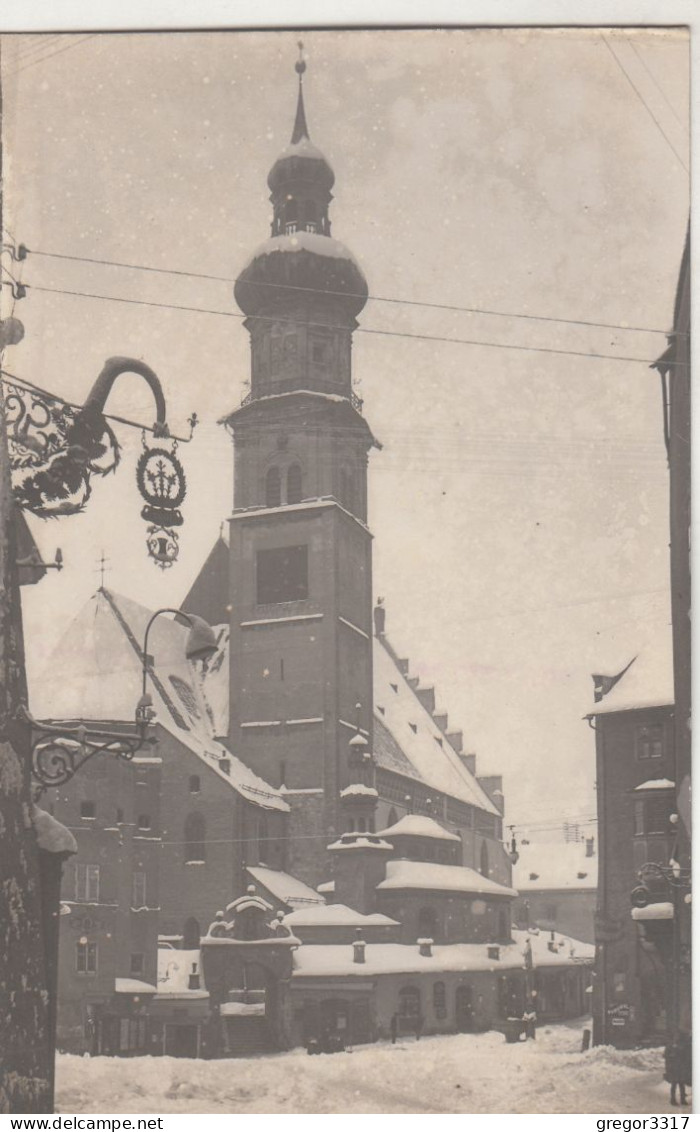 D5941) HALL In TIROL - Kirche Und Umgebung Sehr Stark Verschneit - Alte FOTO AK - Hall In Tirol