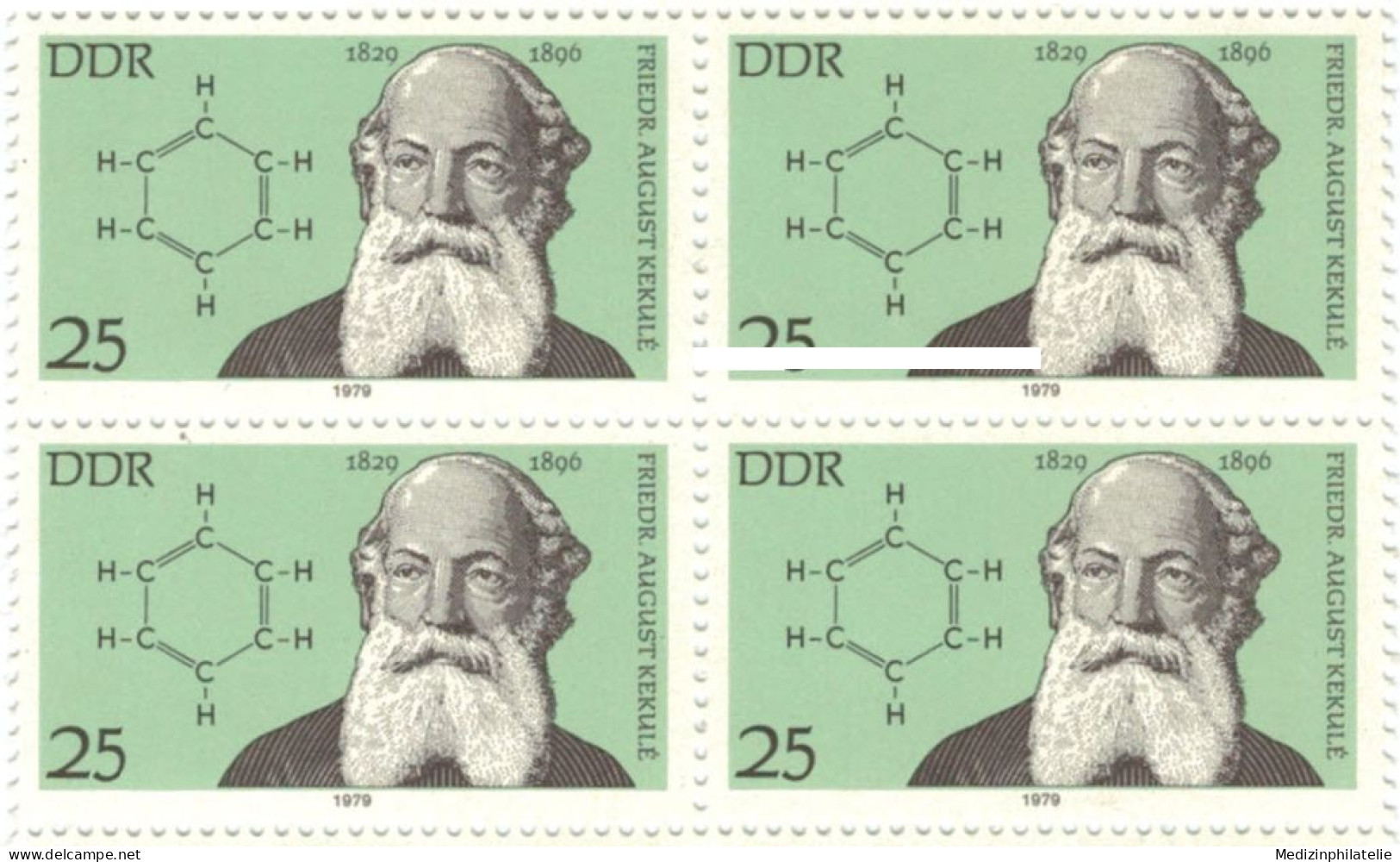 Friedrich August Kekulé Chemiker - Strukturtheorie Der Organischen Chemie - DDR Viererblock ** - Chemistry