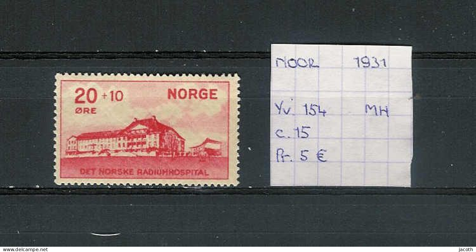 (TJ) Noorwegen 1931 - YT 154 (postfris Met Plakker/neuf Avec Charnière/MH) - Nuovi