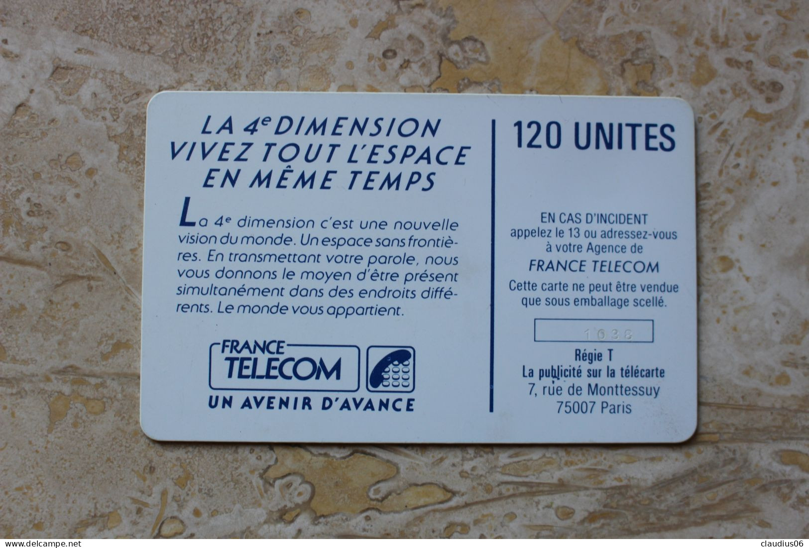 TELECARTE F39 4 E DIMENSION HOMMES - 1988