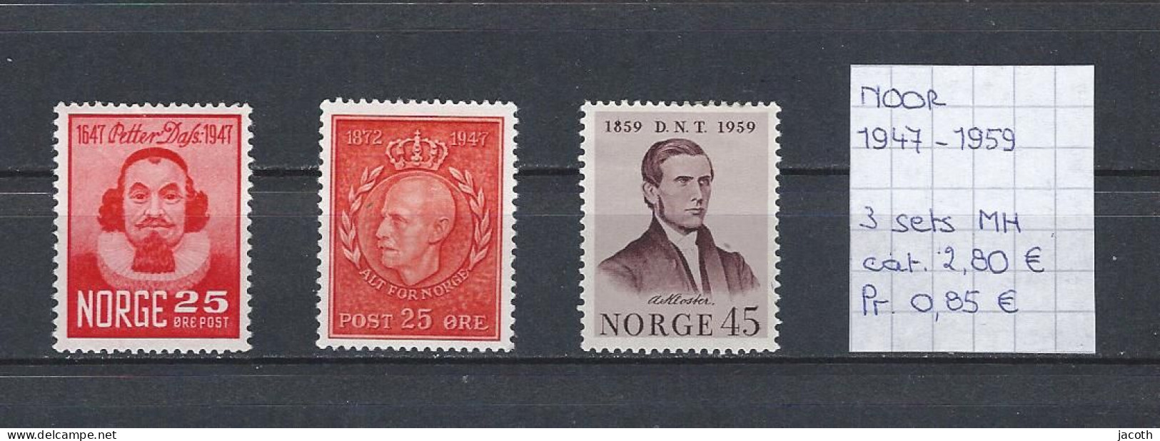 (TJ) Noorwegen 1947-59 - 3 Sets (postfris Met Plakker/neuf Avec Charnière/MH) - Ongebruikt