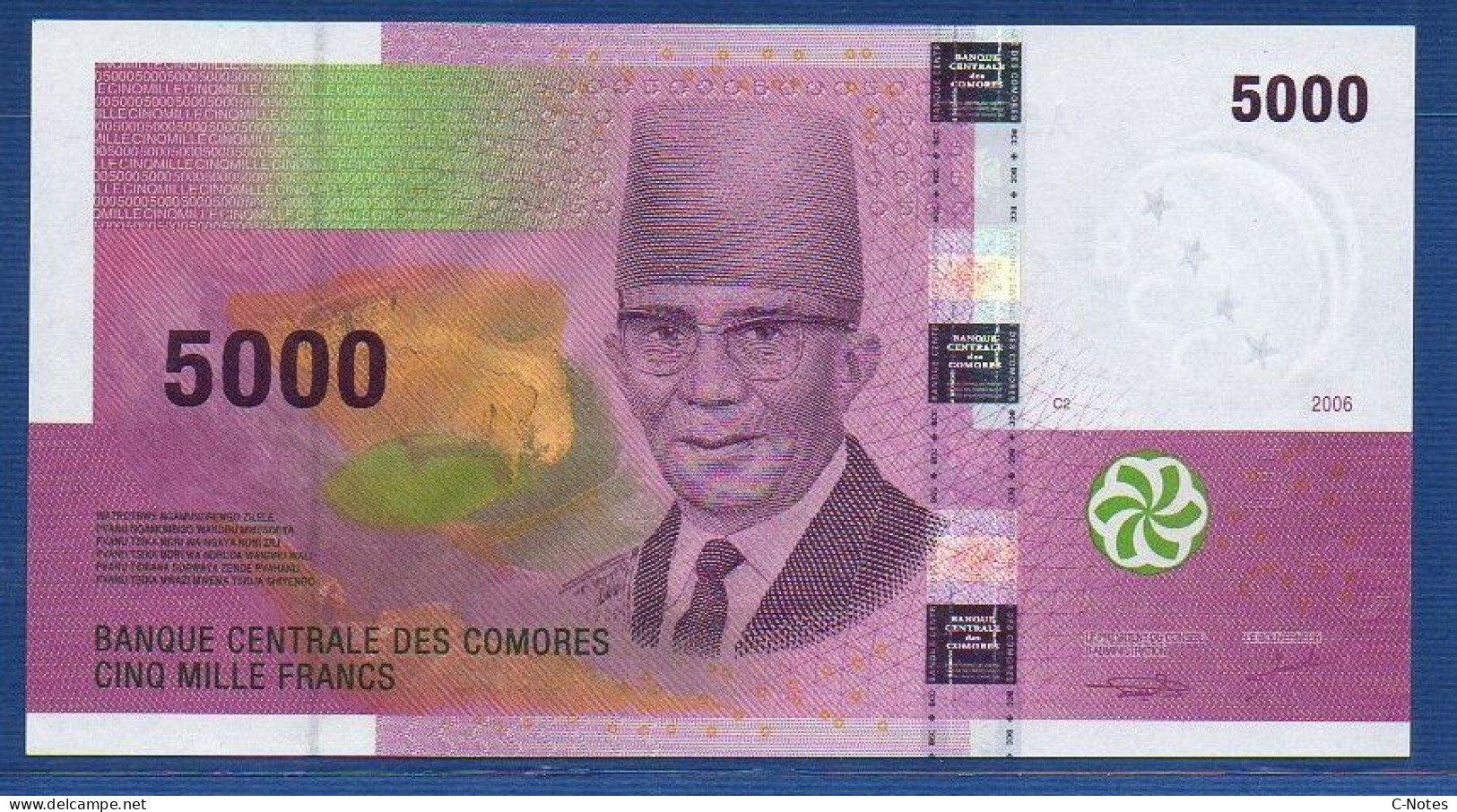 COMOROS - P.18a – 5000 Francs 2006 UNC, S/n A528756 - Comoren