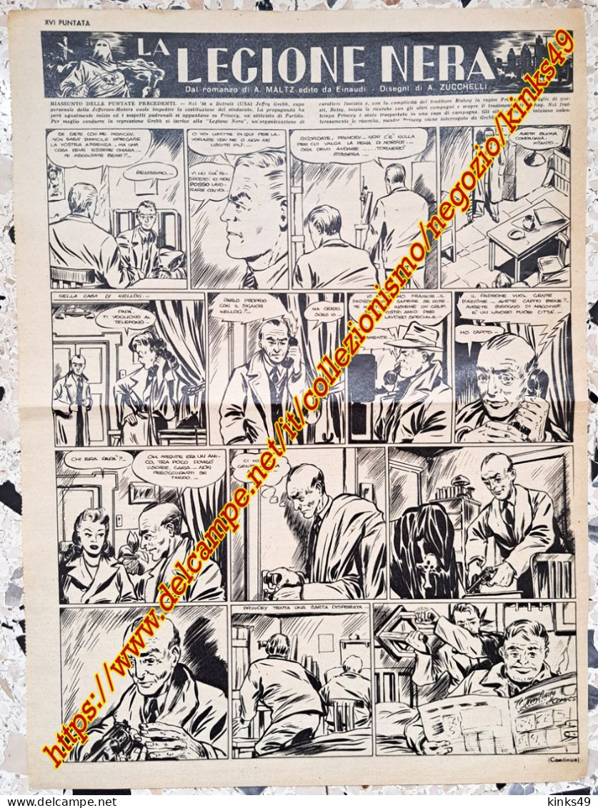 B248> Pagina Rivista < LA LEGIONE NERA > 1950 Alberto Maltz / A. Zucchelli - EINAUDI XVI Puntata - Comics 1930-50