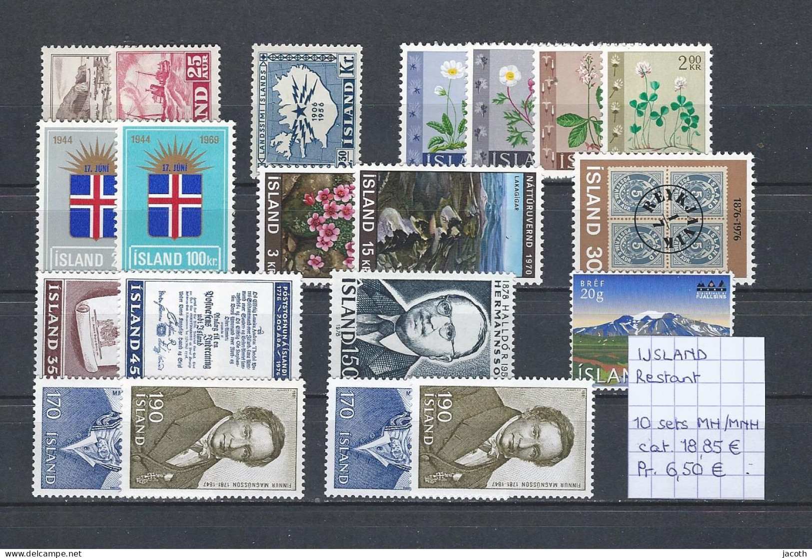 (TJ) IJsland - Restant 10 Sets (MH/MNH) - Collections, Lots & Séries