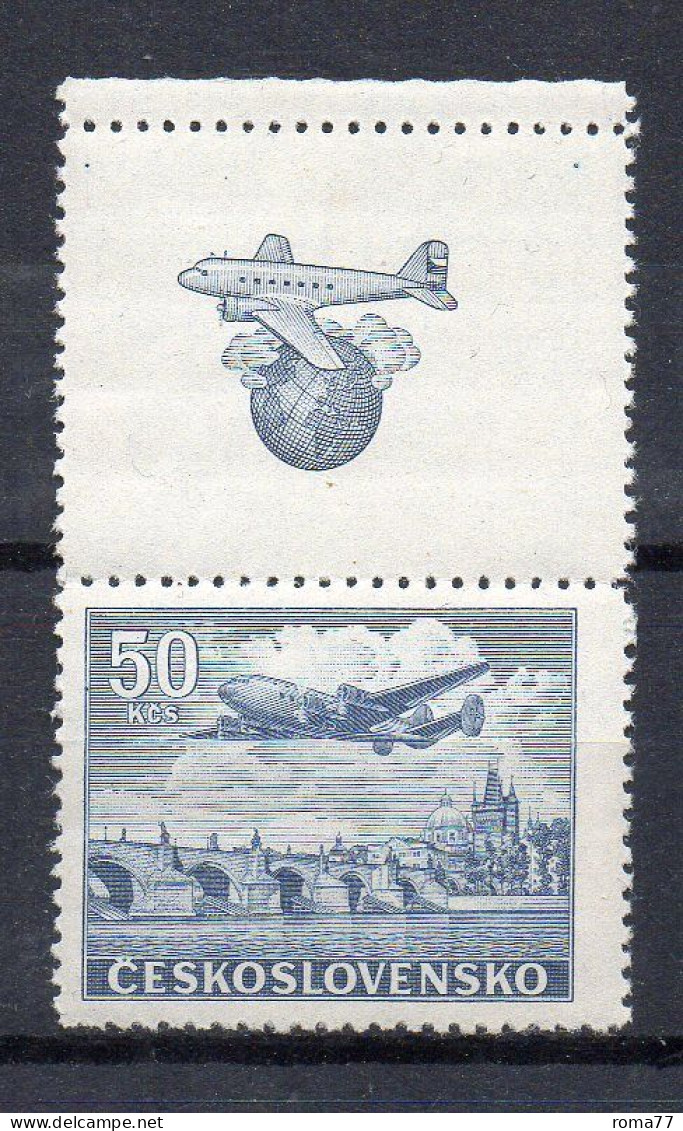 MONK663 - CECOSLOVACCHIA 1946 ,  Posta Aerea Yvert N. 27  ***  MNH. - Airmail