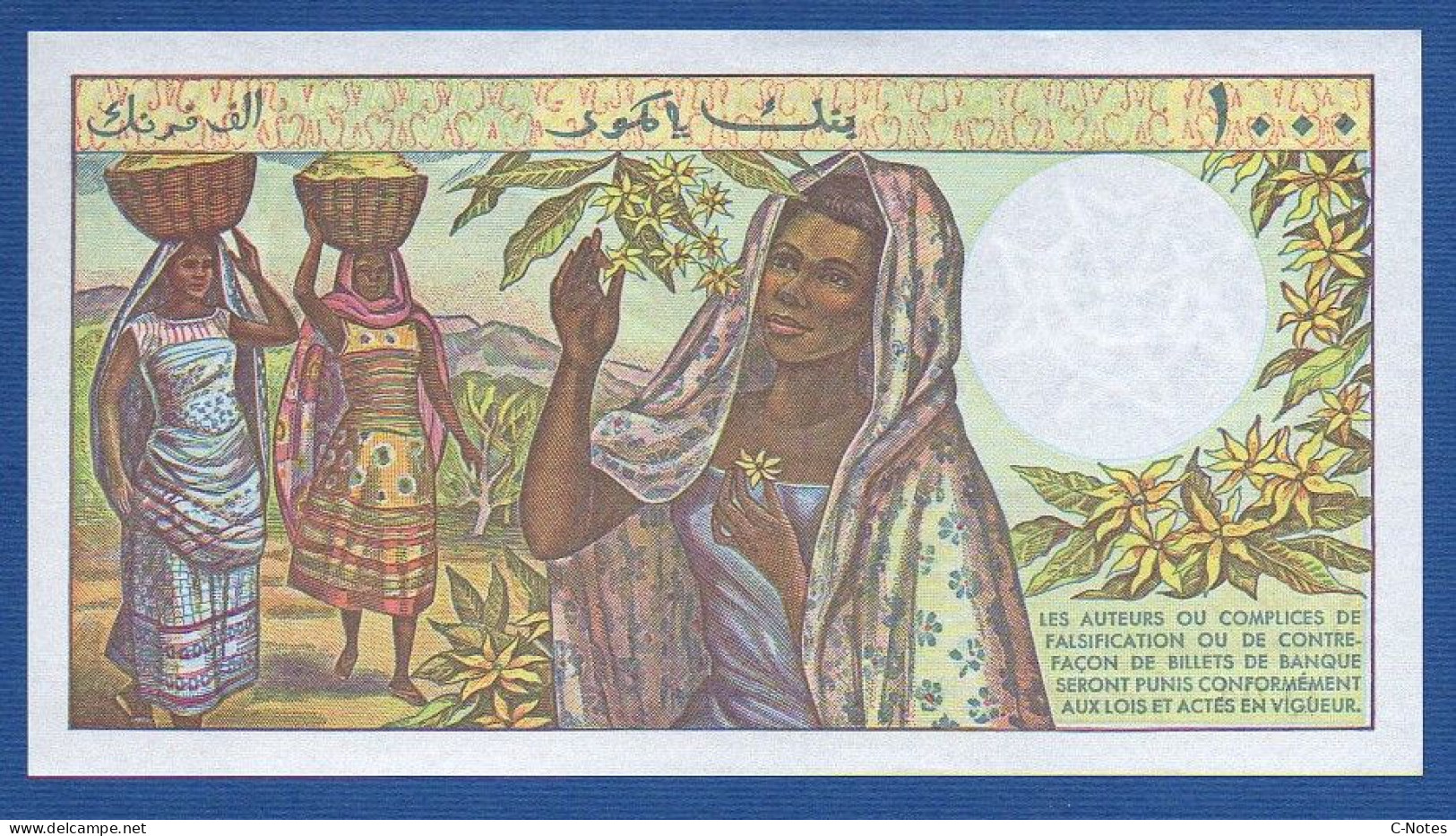 COMOROS - P.11b1 – 1000 Francs ND (1984 - 2004) UNC-, S/n Q.04 90462 - Comores