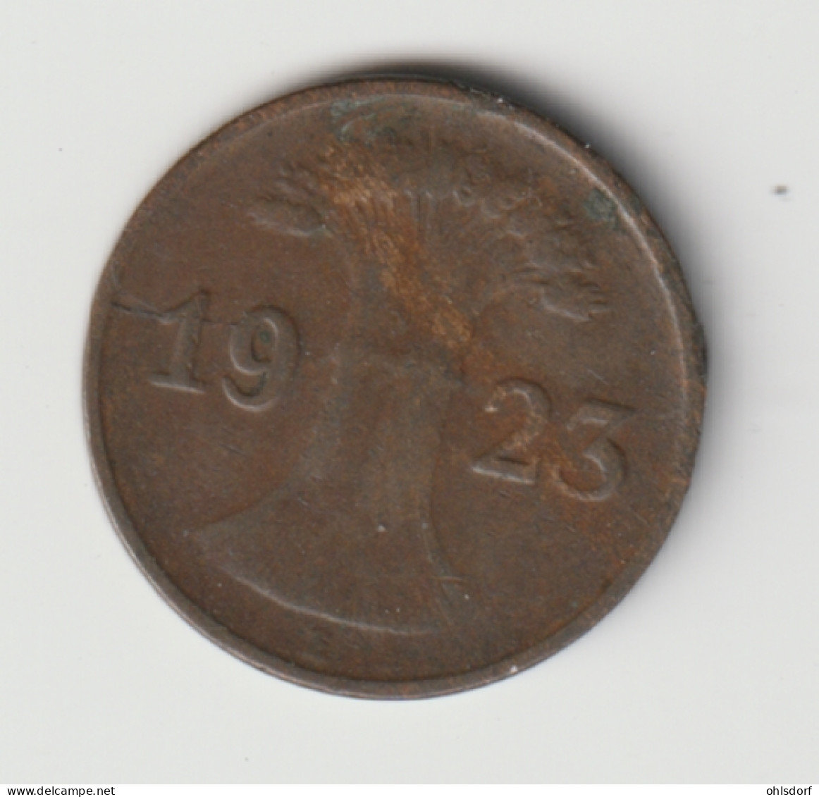 DEUTSCHES REICH 1923 E: 1 Rentenpfennig, KM 30 - 1 Renten- & 1 Reichspfennig