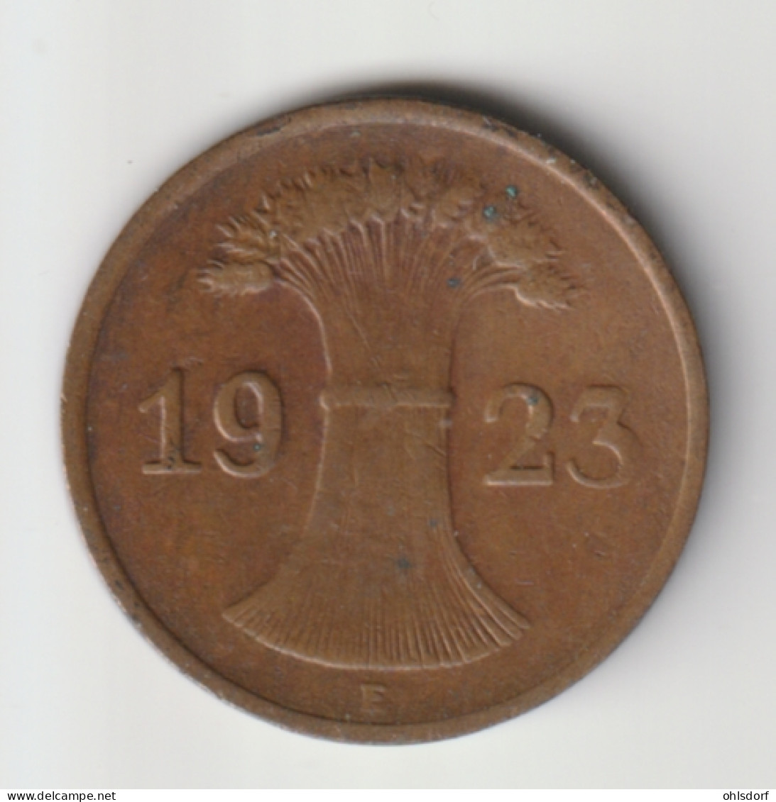 DEUTSCHES REICH 1923 E: 1 Rentenpfennig, KM 30 - 1 Rentenpfennig & 1 Reichspfennig