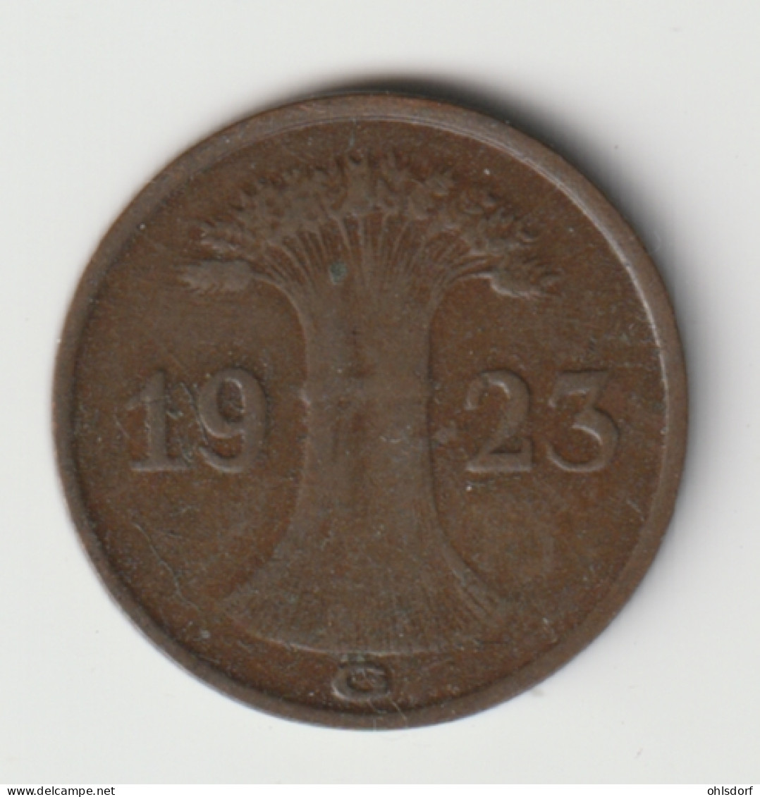 DEUTSCHES REICH 1923 G: 1 Rentenpfennig, KM 30 - 1 Rentenpfennig & 1 Reichspfennig