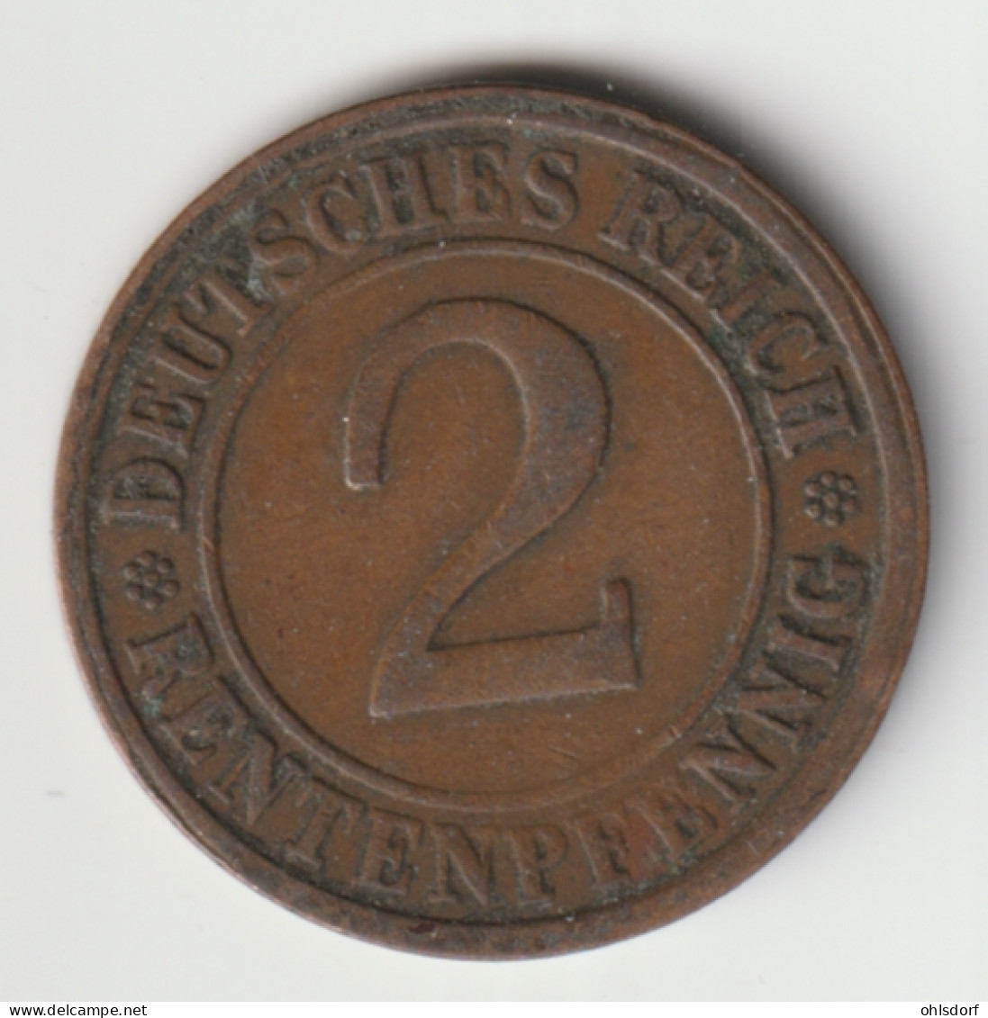 DEUTSCHES REICH 1923 G: 2 Rentenpfennig, KM 31 - 2 Rentenpfennig & 2 Reichspfennig