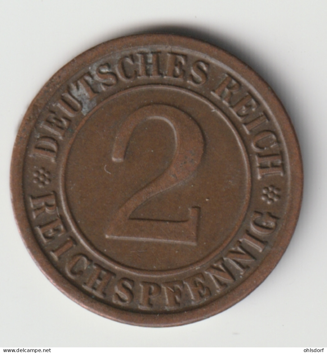 DEUTSCHES REICH 1924 F: 2 Reichspfennig, KM 38 - 2 Renten- & 2 Reichspfennig