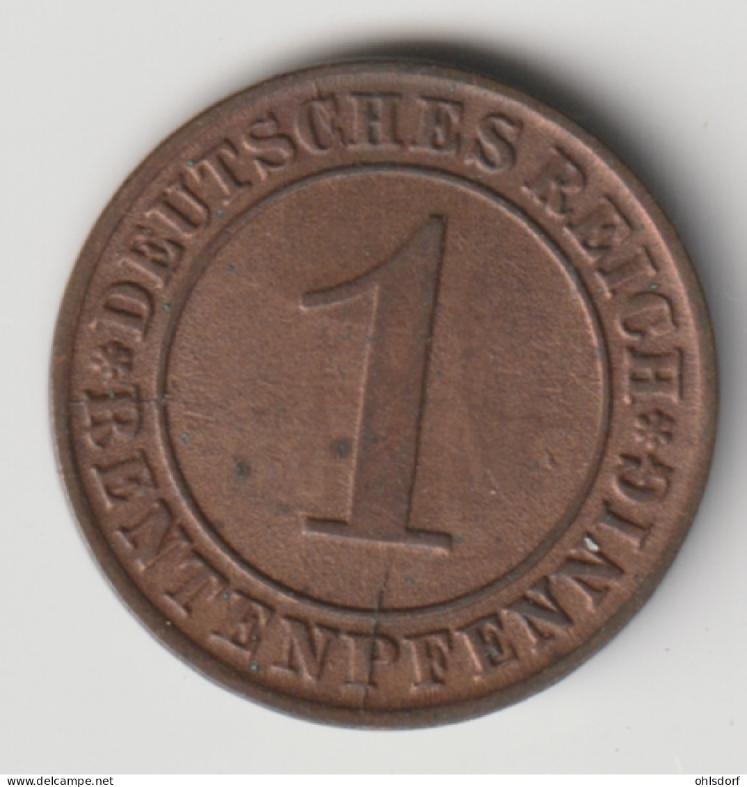 DEUTSCHES REICH 1924 J: 1 Rentenpfennig, KM 30 - 1 Rentenpfennig & 1 Reichspfennig