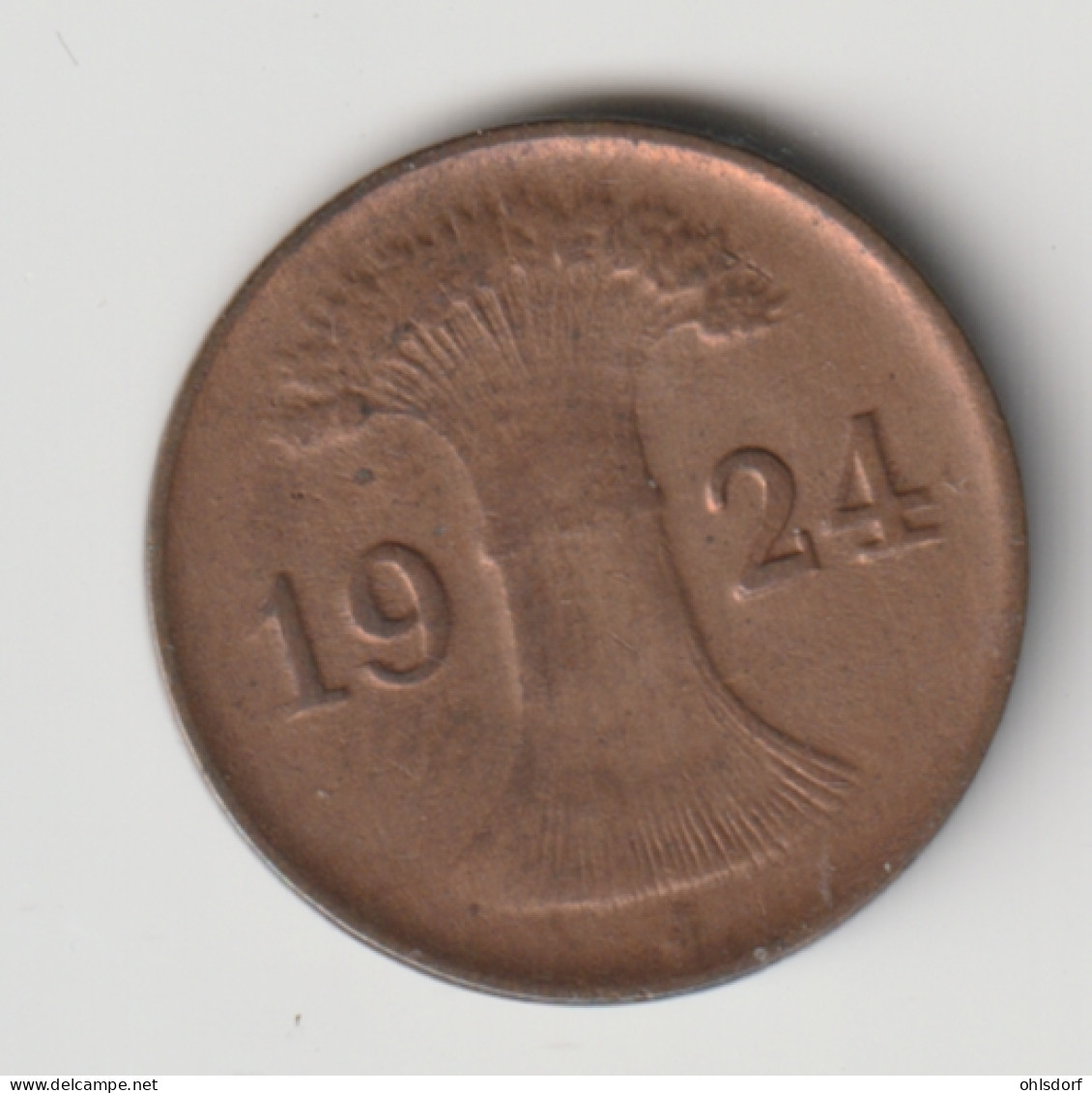 DEUTSCHES REICH 1924 J: 1 Rentenpfennig, KM 30 - 1 Rentenpfennig & 1 Reichspfennig